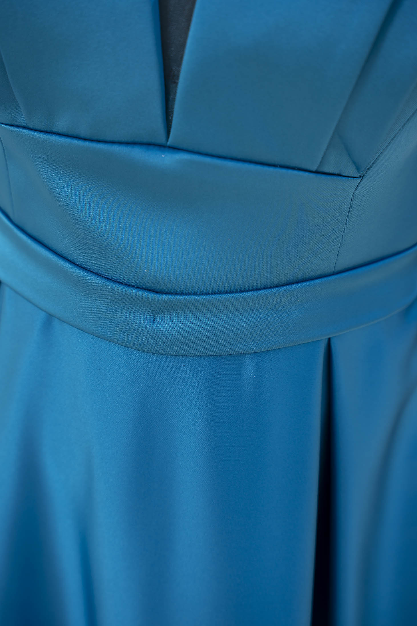 Kék ruha alkalmi hosszú harang taft puha melltartóval, oldalt támasztékot nyújtó betéttel 5 - StarShinerS.hu