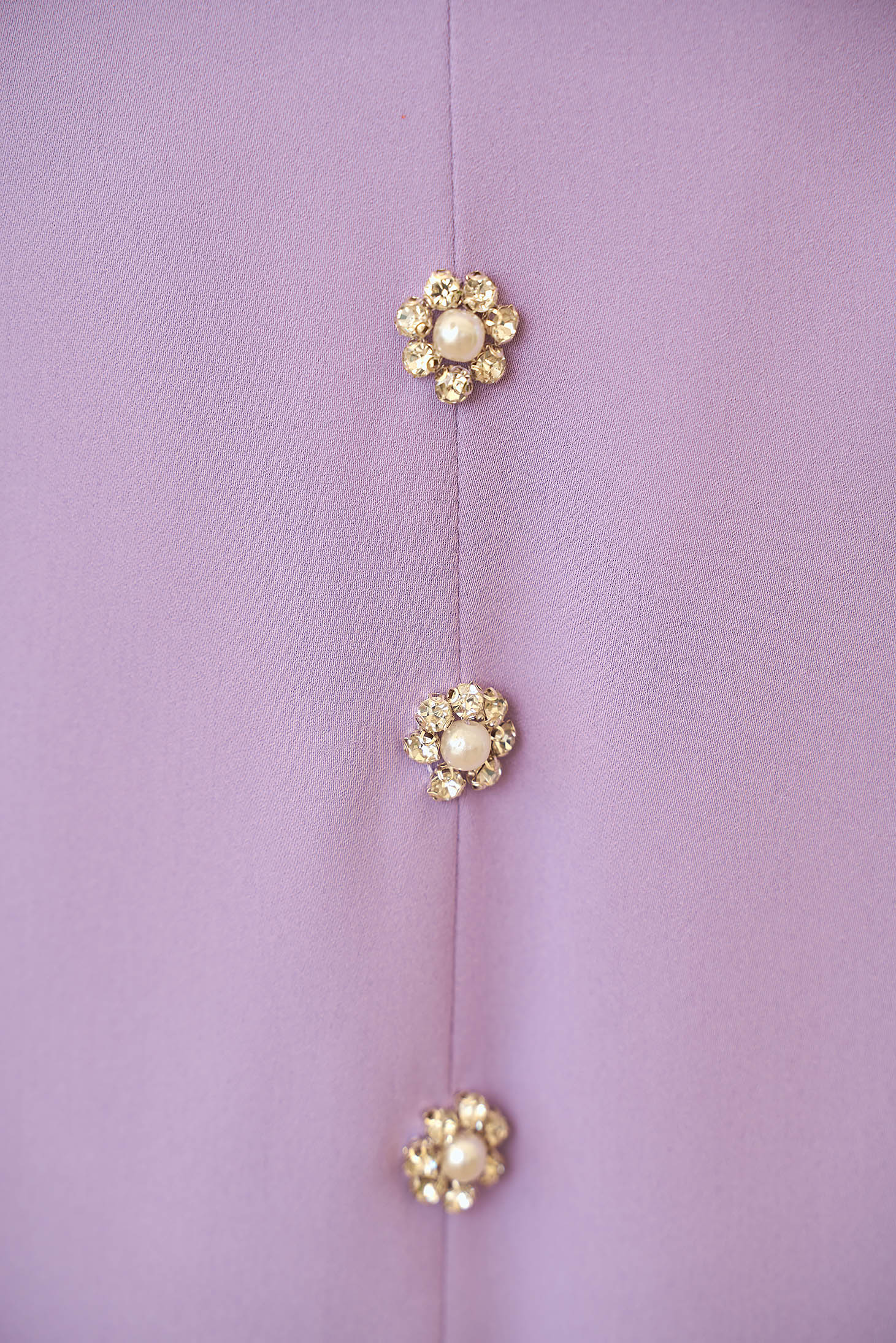 Elegáns ruha lila midi ceruza rugalmas szövetből gyöngy díszítéssel 4 - StarShinerS.hu