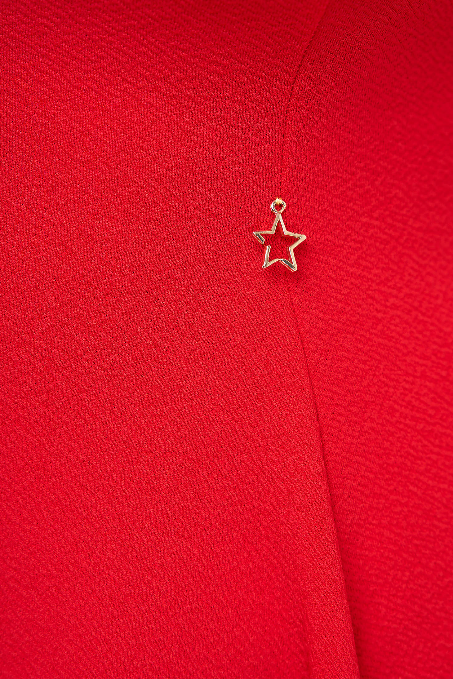 Piros rövid harang krepp ruha kerekített dekoltázssal - StarShinerS 6 - StarShinerS.hu