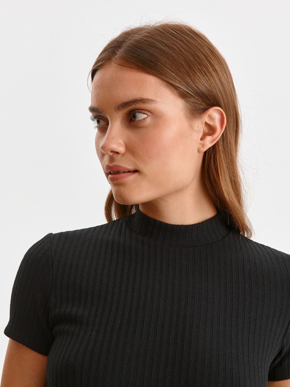Black women`s blouse lycra with turtle neck tented 5 - StarShinerS.com
