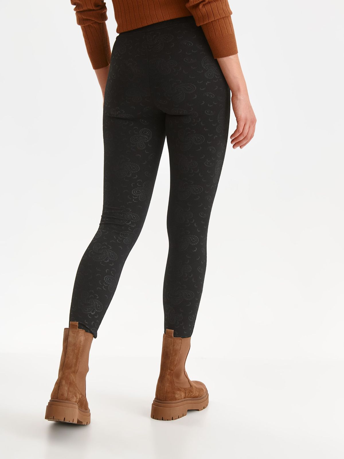 Black tights high waisted textured crepe 3 - StarShinerS.com