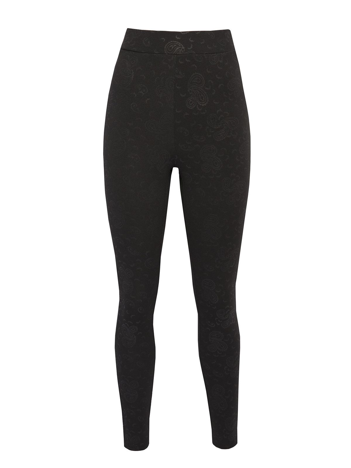 Black tights high waisted textured crepe 5 - StarShinerS.com