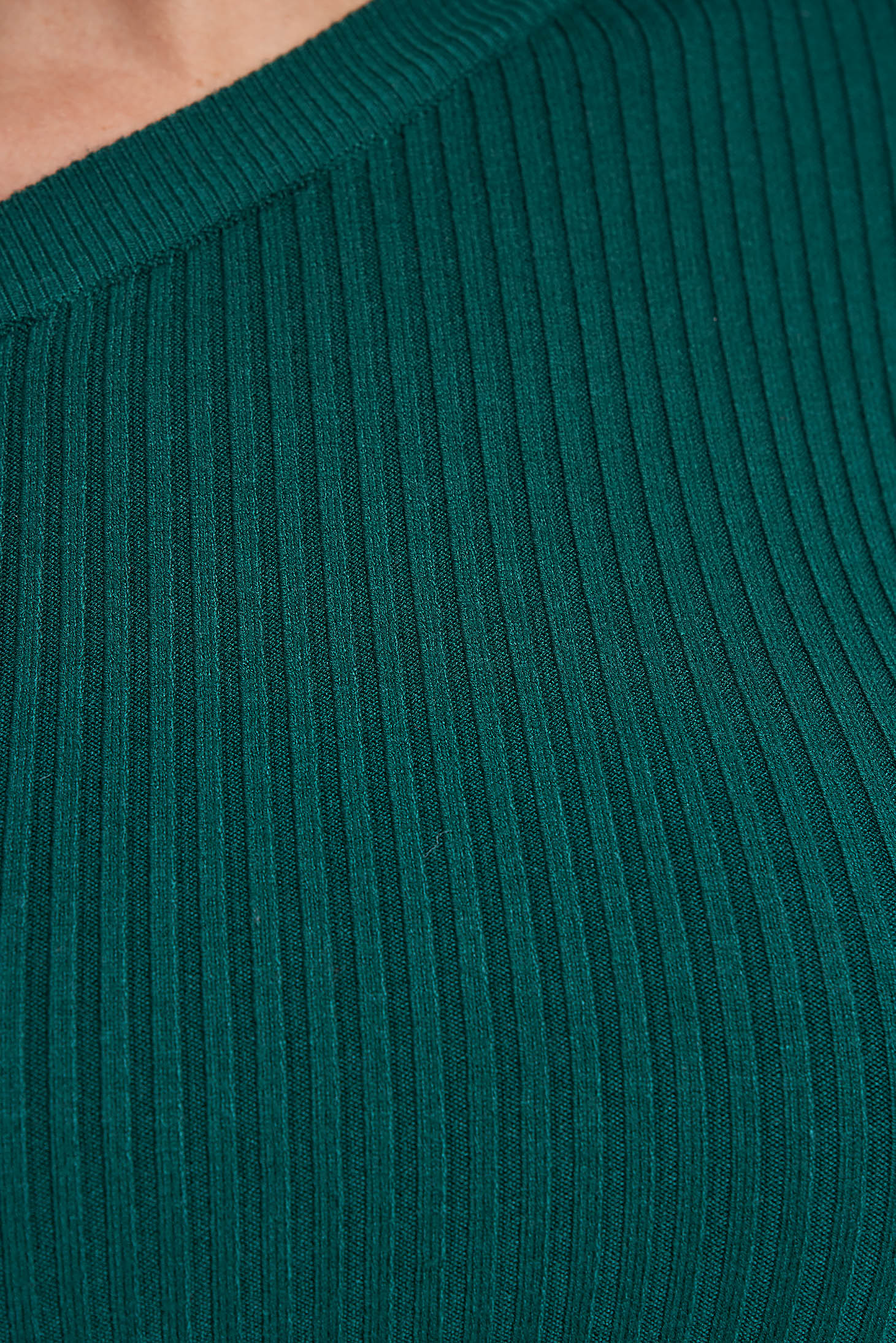 Zöld kötött csíkozott anyagú ceruza rövid ruha 5 - StarShinerS.hu