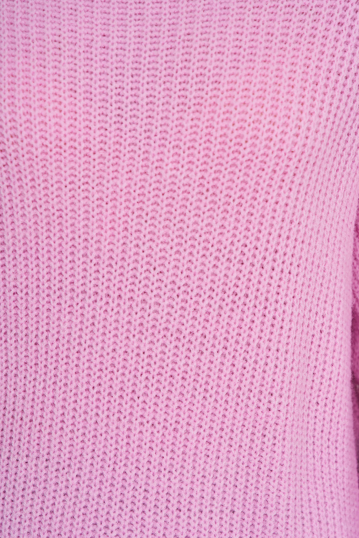 Lightpink sweater knitted loose fit high collar 5 - StarShinerS.com