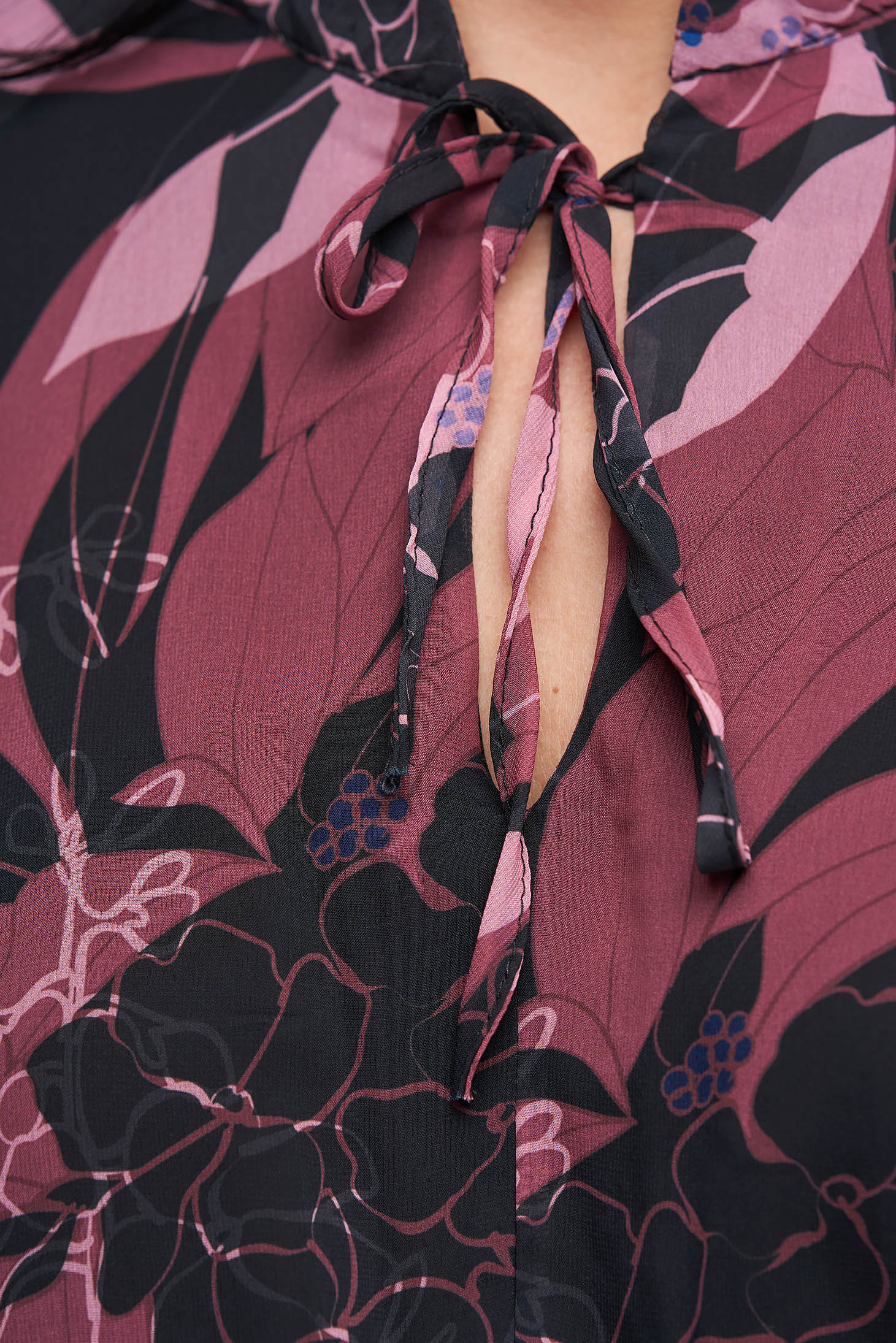 Midi muszlin virágmintás ruha harang alakú gumirozott derékrésszel - StarShinerS 5 - StarShinerS.hu