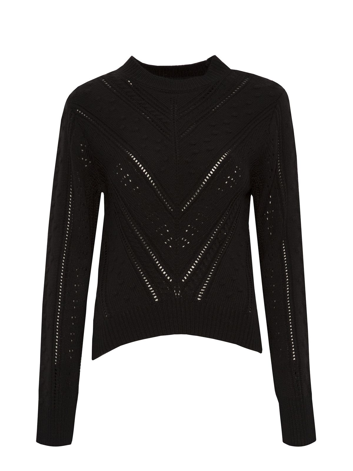 Pulover din tricot cu model crosetat negru cu croi larg - Top Secret 6 - StarShinerS.ro