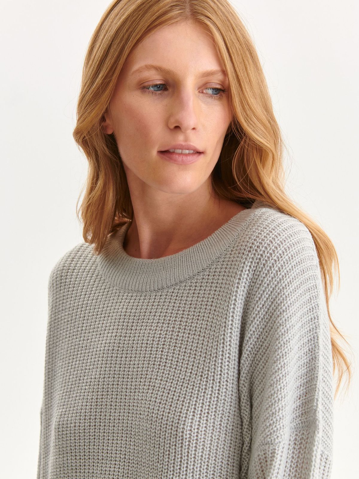 Grey sweater knitted loose fit 4 - StarShinerS.com