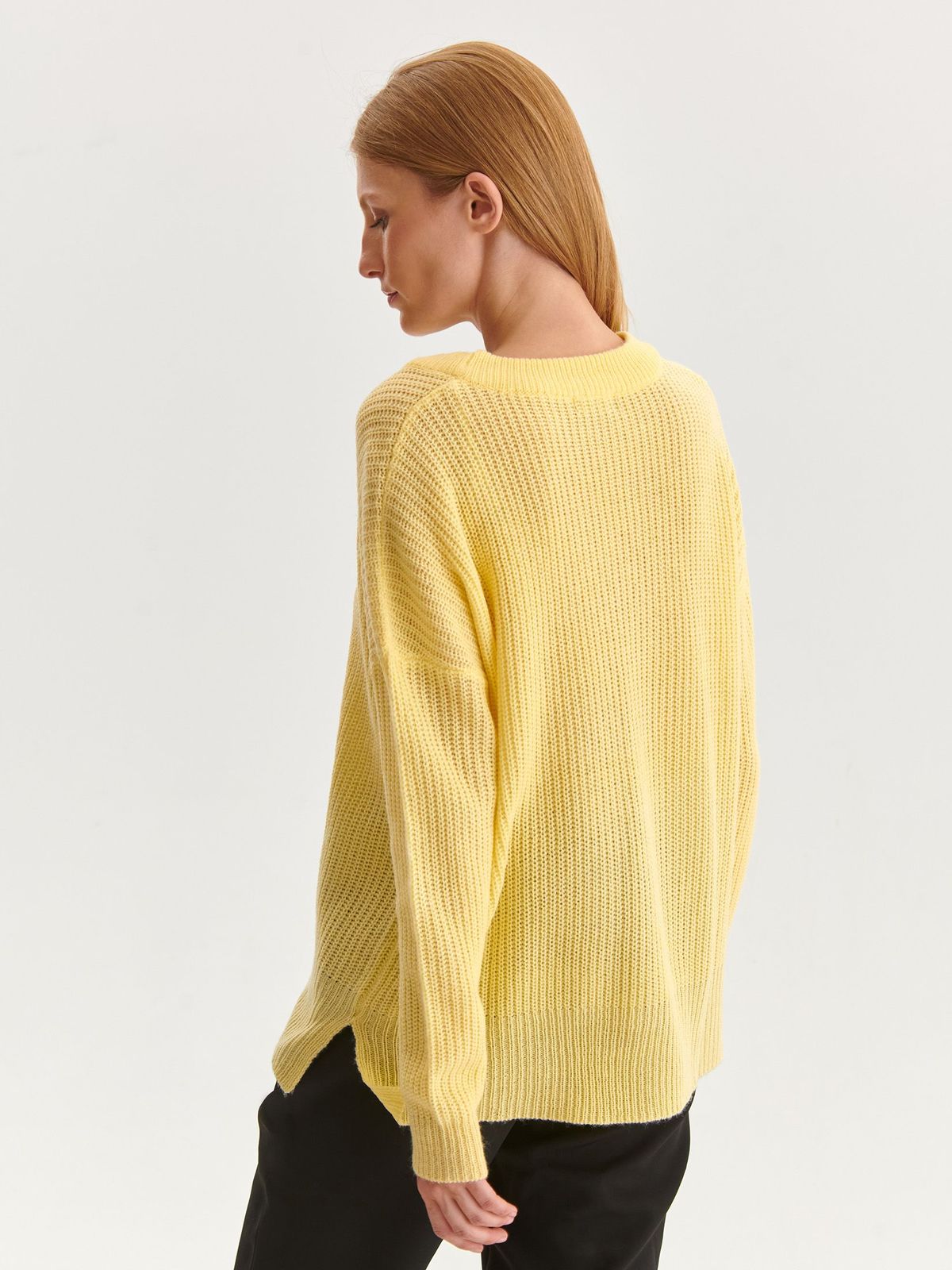 Yellow sweater knitted loose fit 3 - StarShinerS.com