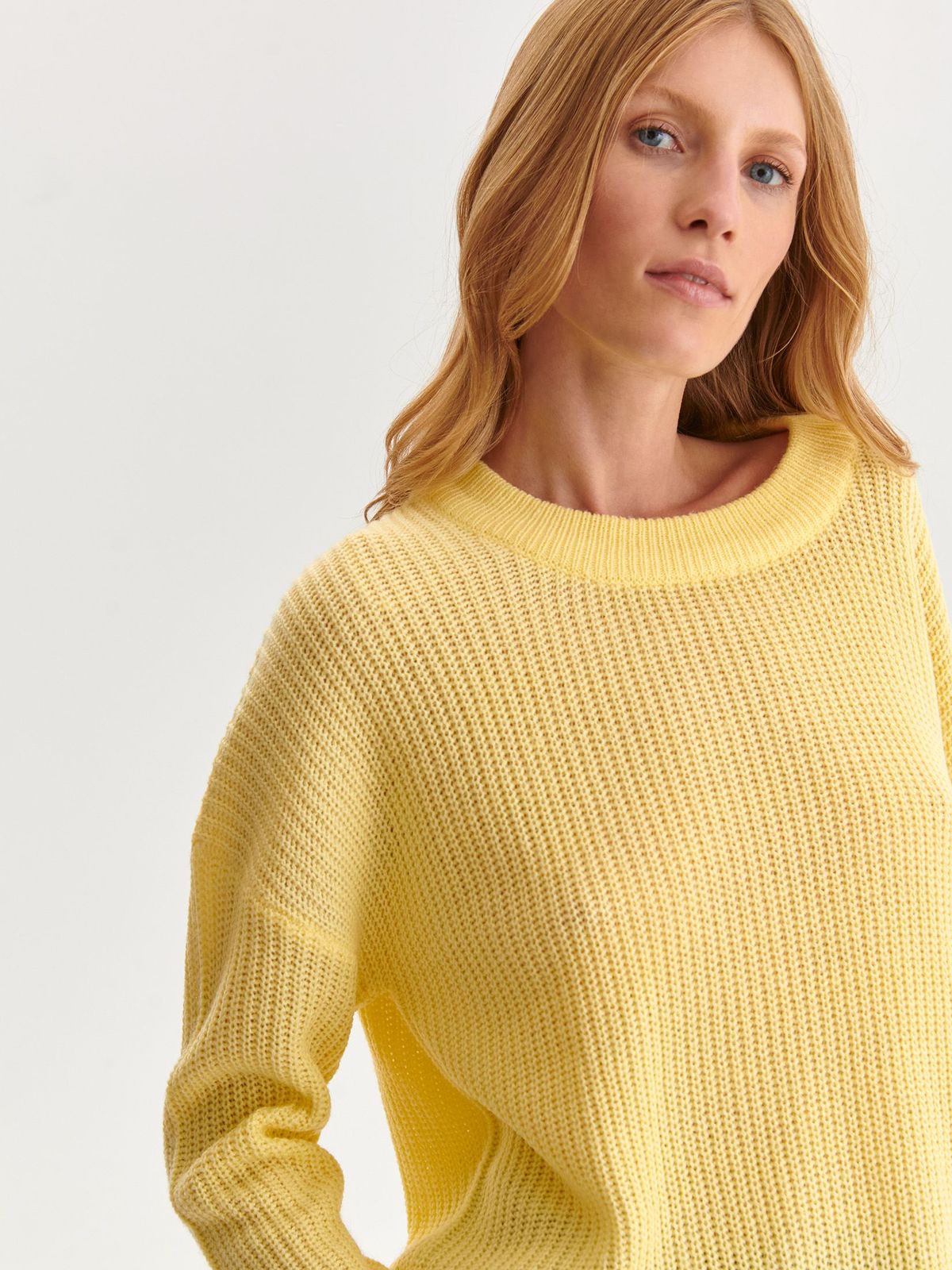 Yellow sweater knitted loose fit 4 - StarShinerS.com