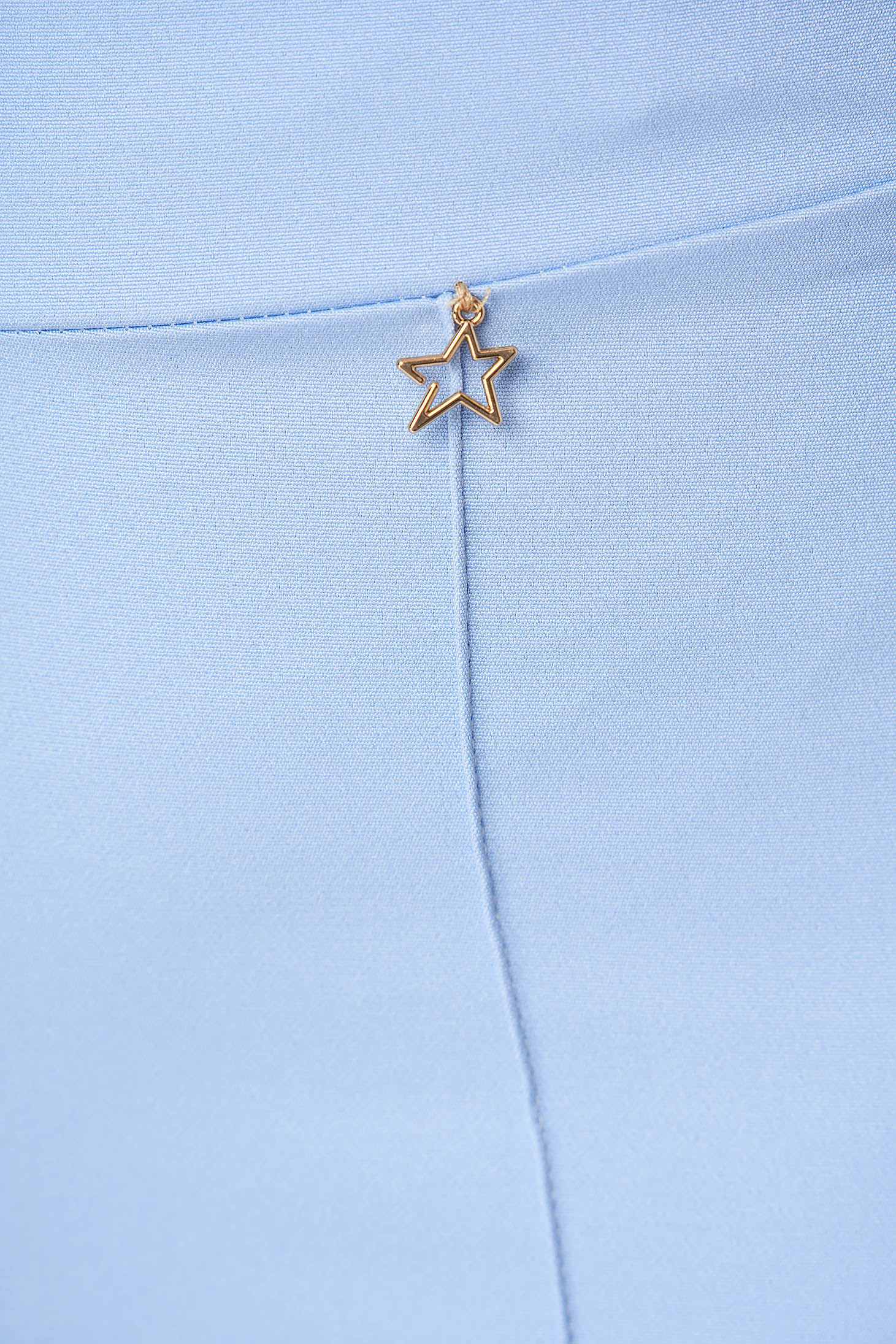 Pantaloni din stofa usor elastica albastru-deschis conici cu talie inalta - StarShinerS 6 - StarShinerS.ro