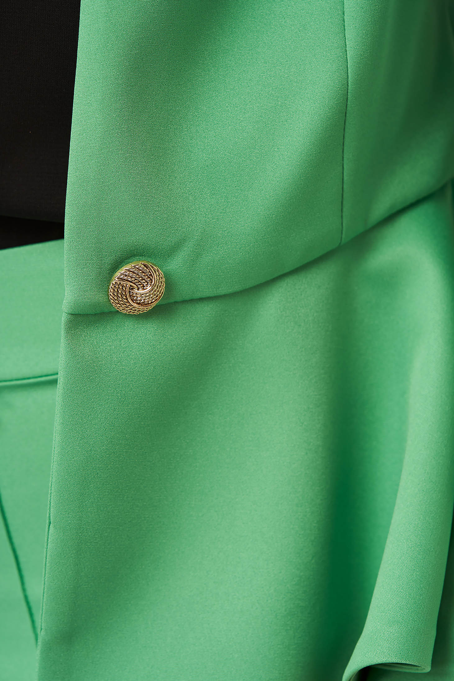 Light Green Elastic Fabric Jacket with Peplum - StarShinerS 6 - StarShinerS.com