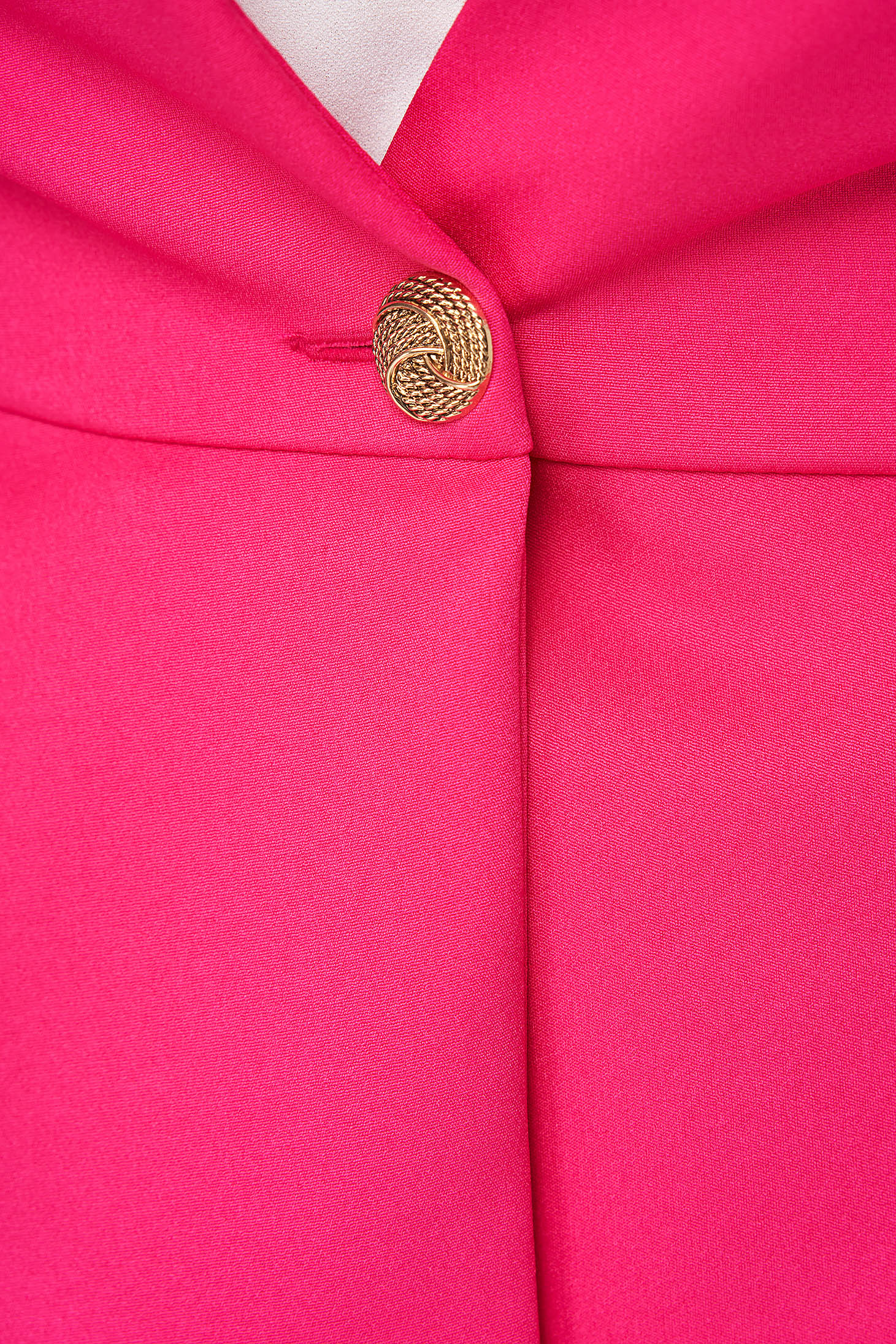 Fuchsia Slightly Elastic Fabric Jacket with Peplum - StarShinerS 6 - StarShinerS.com