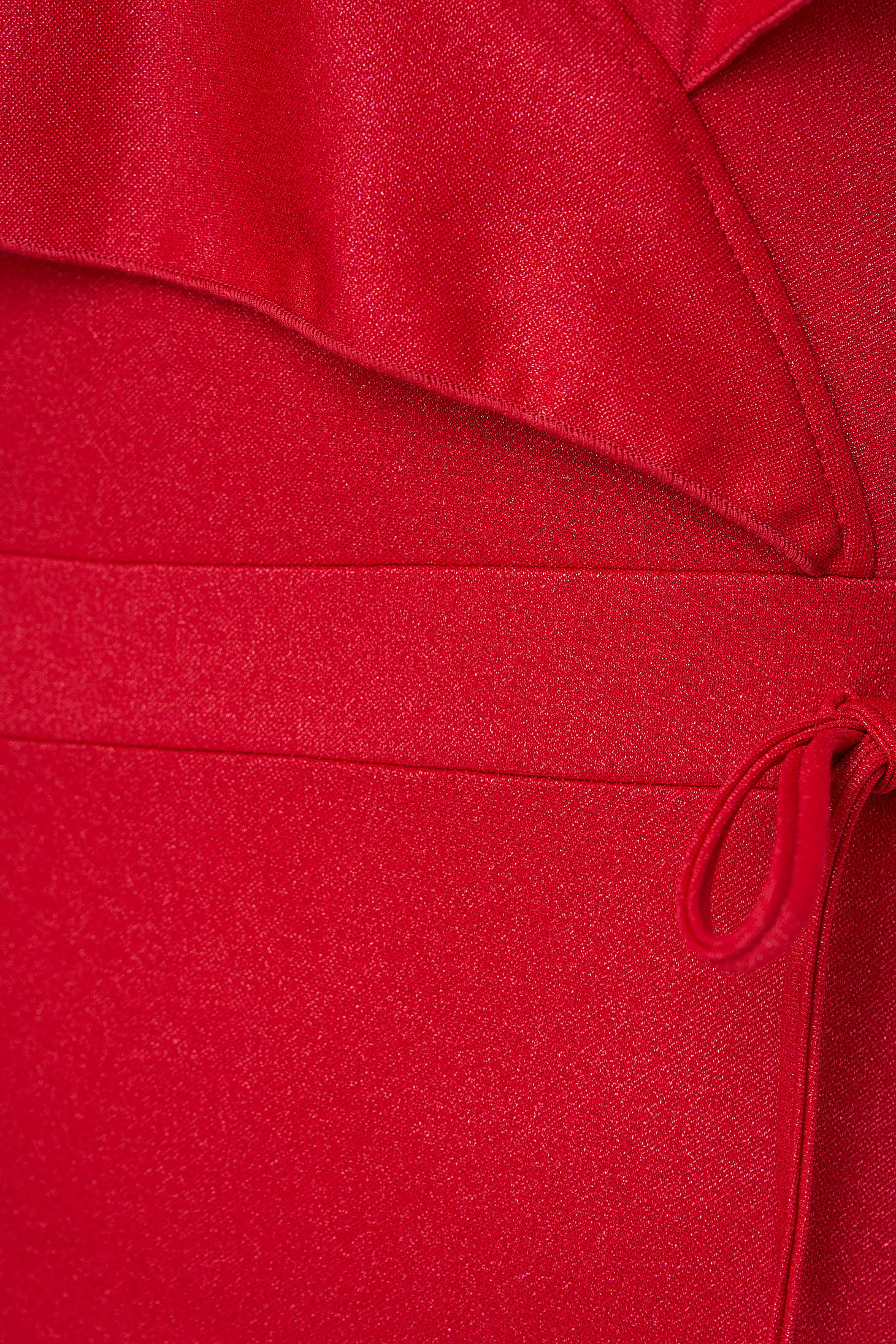 Rochie din crep rosie pana la genunchi tip creion cu aplicatii cu sclipici - StarShinerS 6 - StarShinerS.ro
