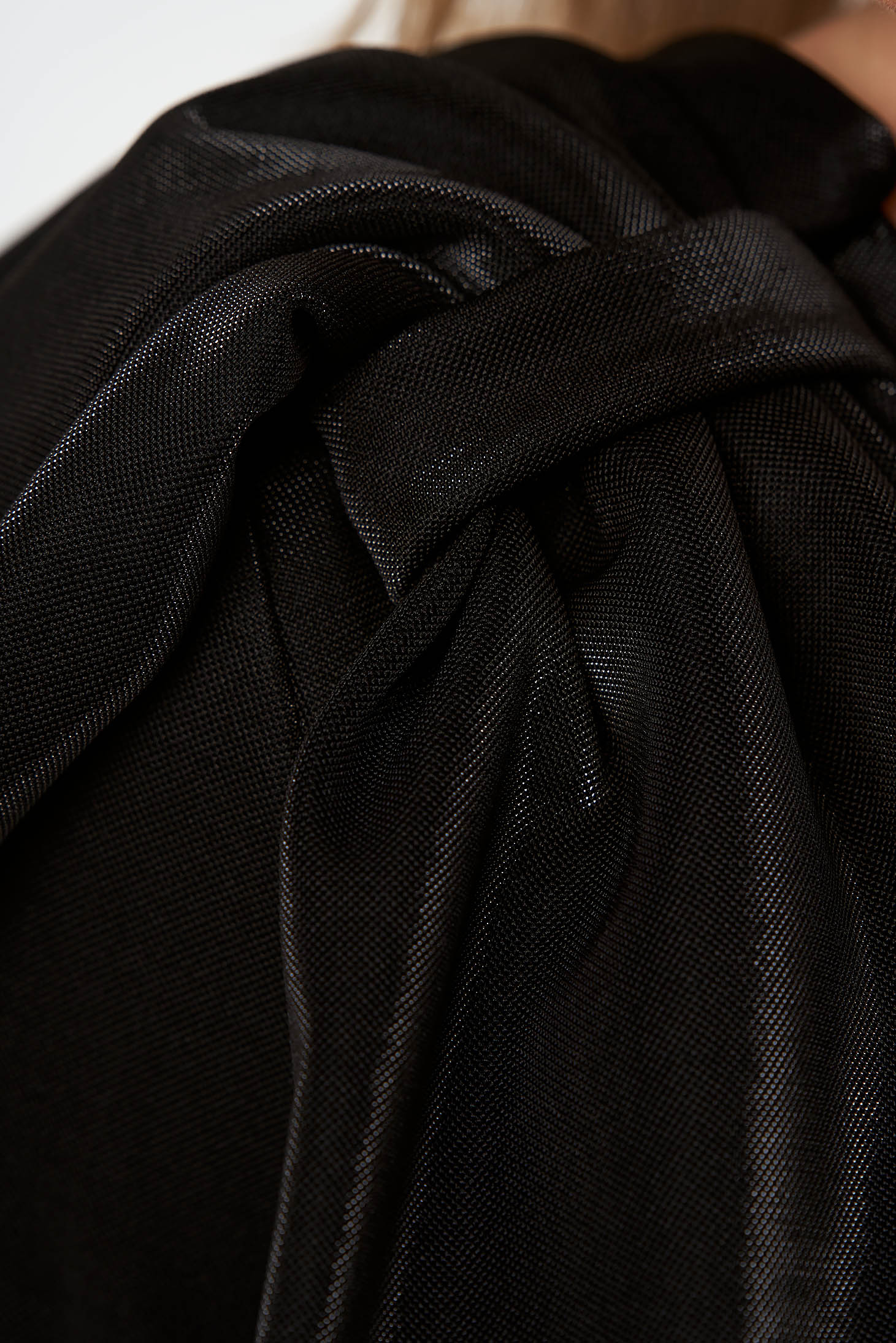 Lycra midi ceruza ruha - fekete, egyvállas, masni díszítéssel - StarShinerS 6 - StarShinerS.hu
