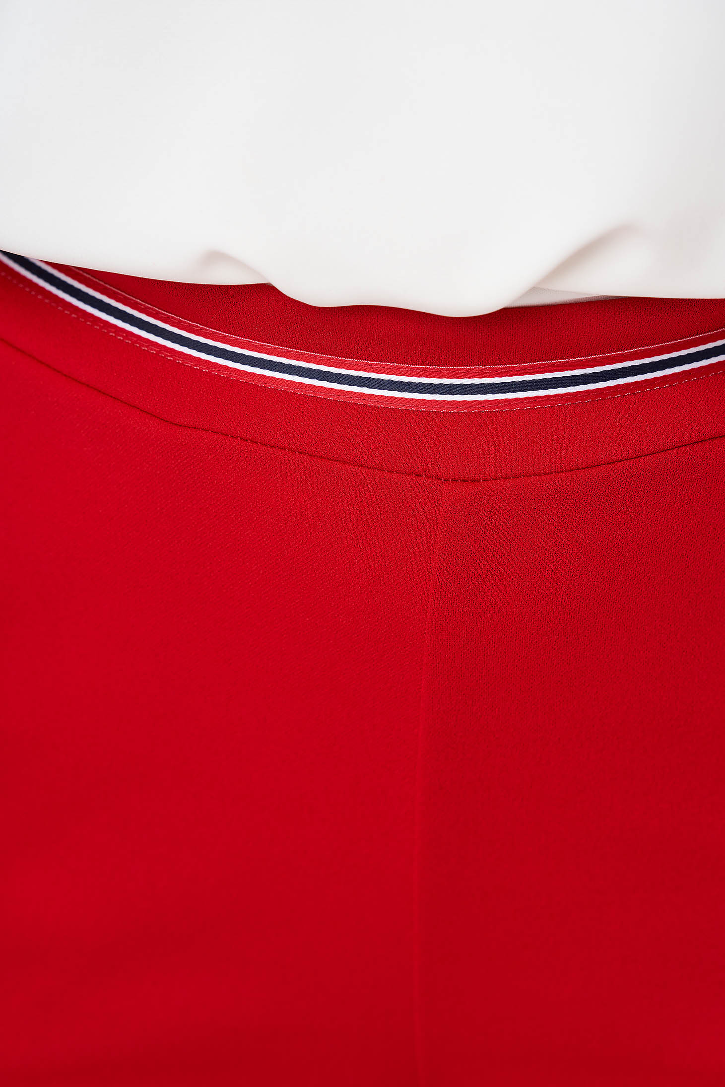Pantaloni din crep rosii lungi evazati cu buzunare - StarShinerS 6 - StarShinerS.ro