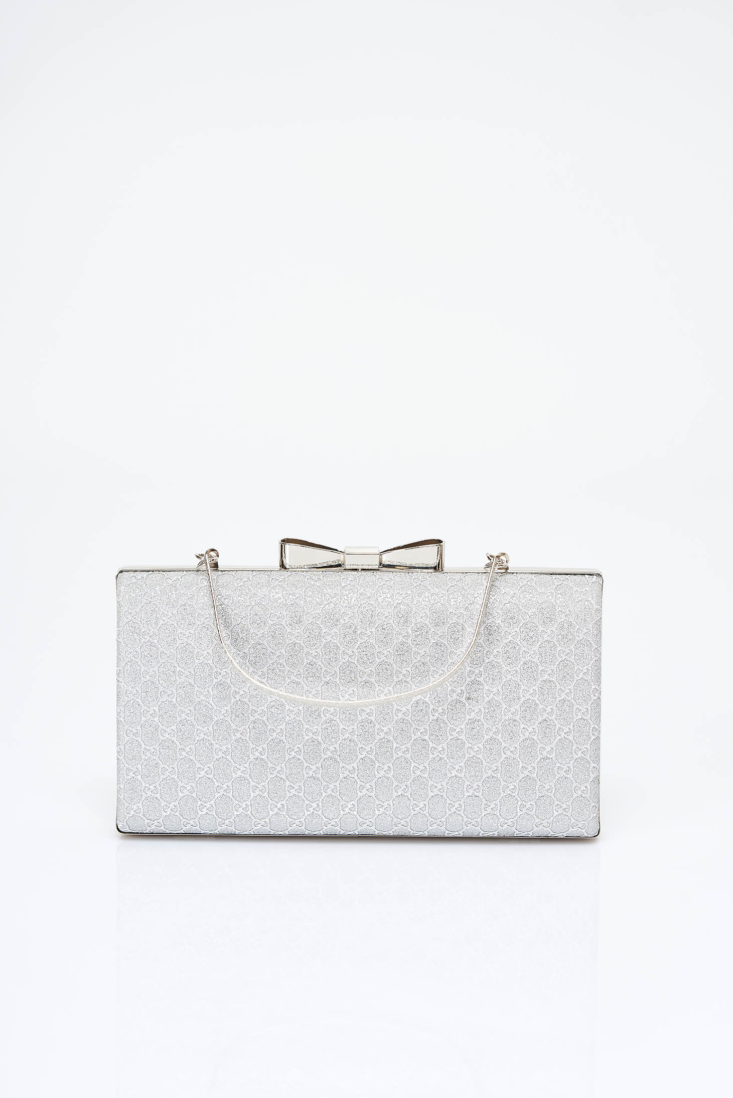 Silver bag with glitter details with bow 3 - StarShinerS.com