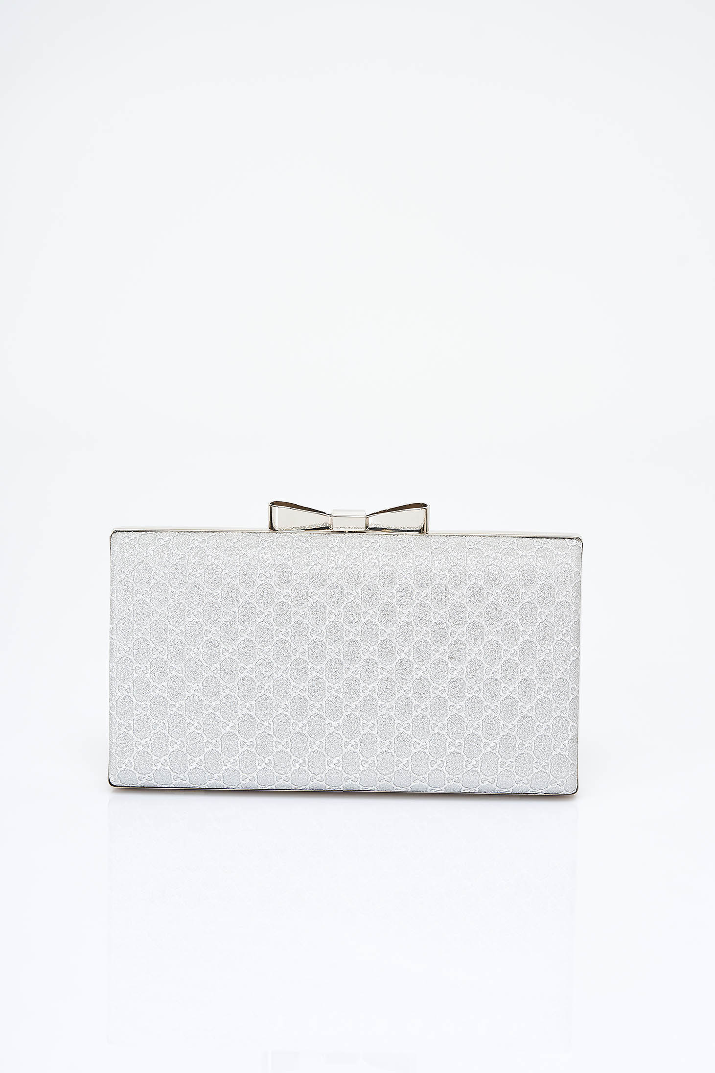 Silver bag with glitter details with bow 4 - StarShinerS.com