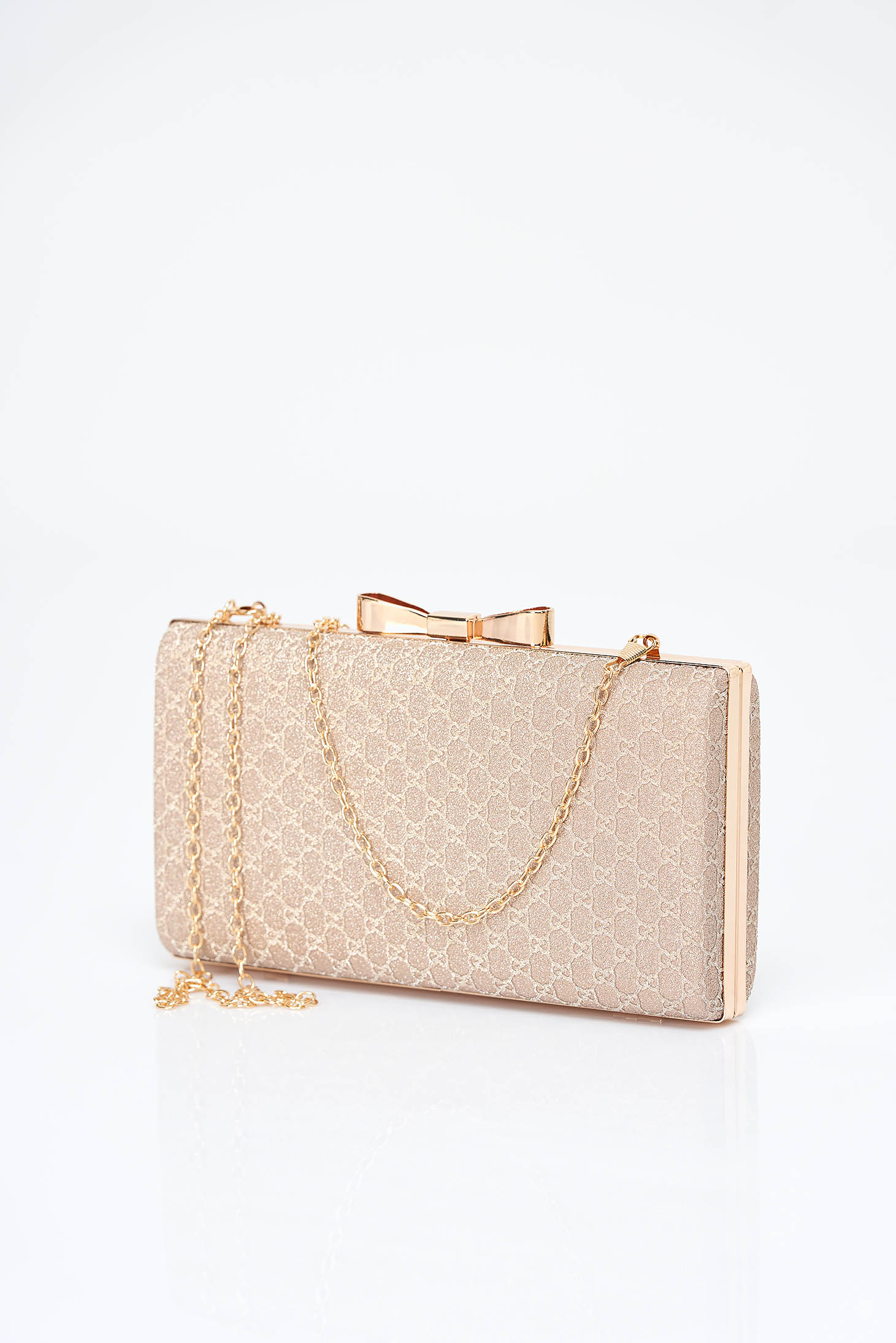 Gold bag with glitter details with bow 5 - StarShinerS.com