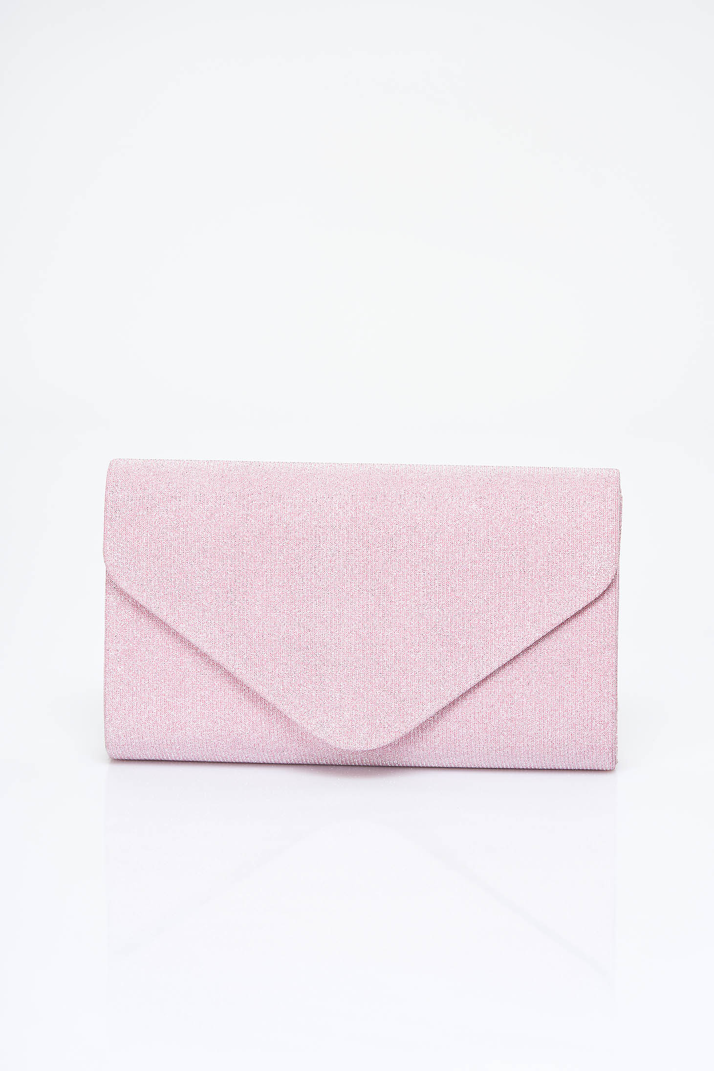 Light Pink Clutch Bag for Women with Glitter Applications 3 - StarShinerS.com