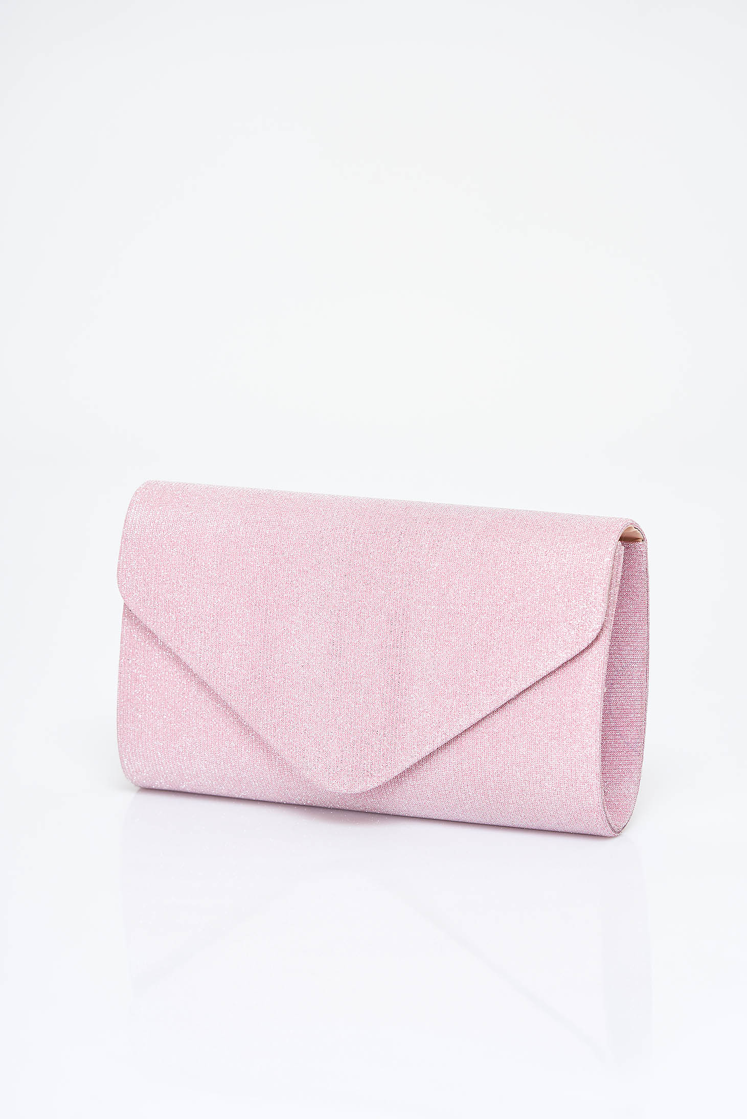 Light Pink Clutch Bag for Women with Glitter Applications 2 - StarShinerS.com