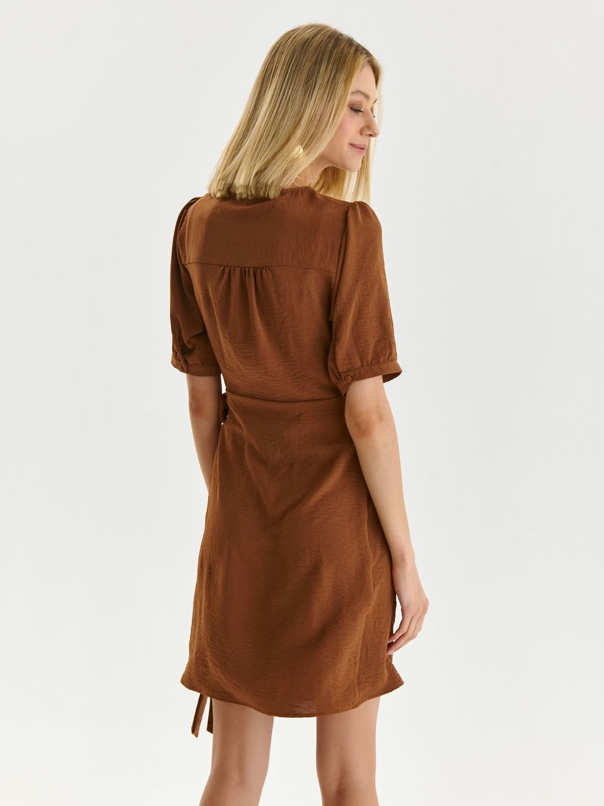 Brown dress thin fabric wrap around 4 - StarShinerS.com