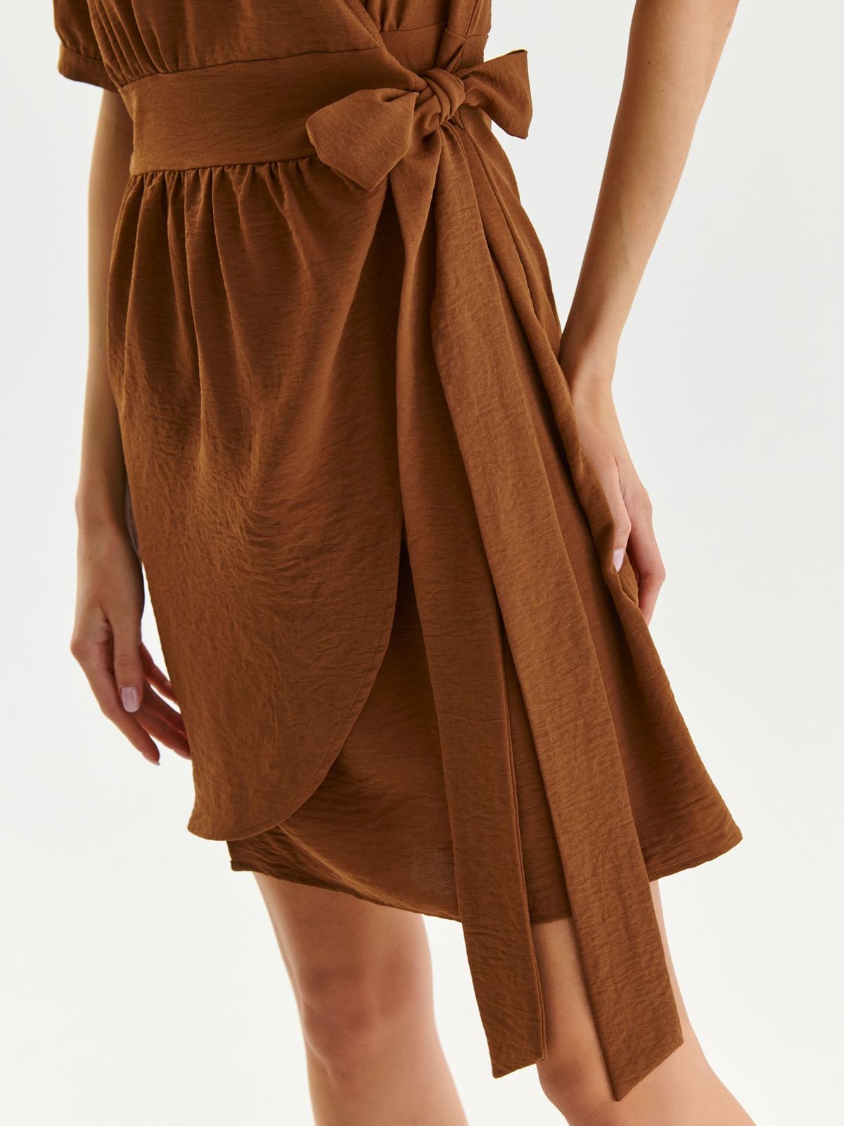 Brown dress thin fabric wrap around 5 - StarShinerS.com