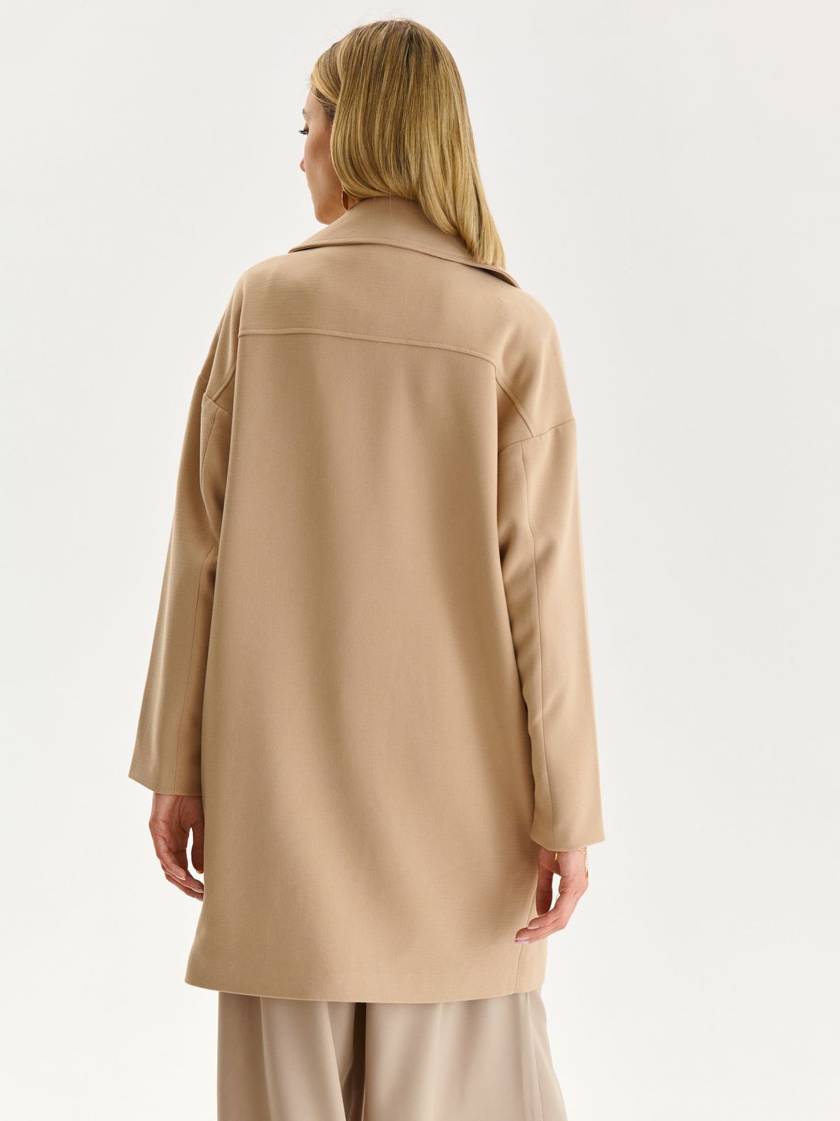 Nude coat elastic cloth loose fit with pockets 3 - StarShinerS.com