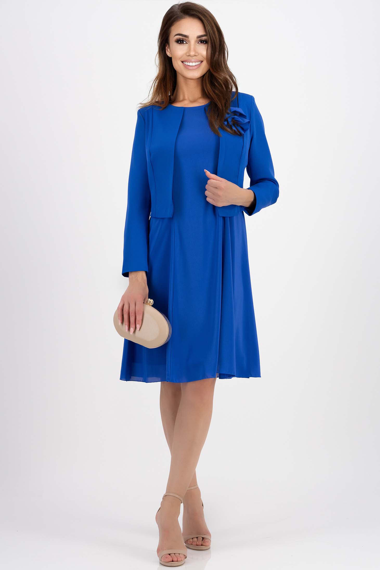 Kék rugalmas szövet női kosztüm 5 - StarShinerS.hu