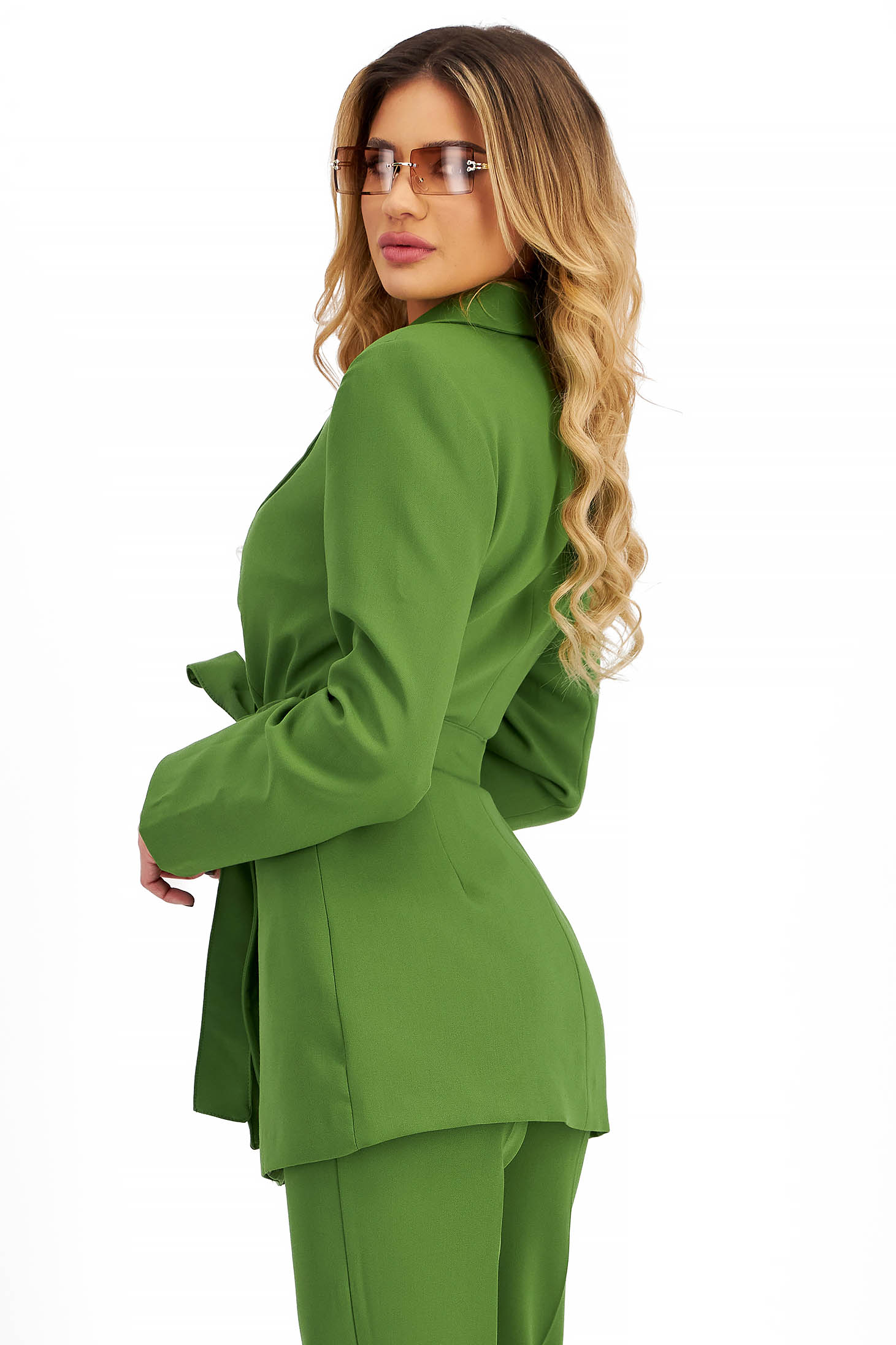 Női kosztüm zöld pamutból készült 6 - StarShinerS.hu