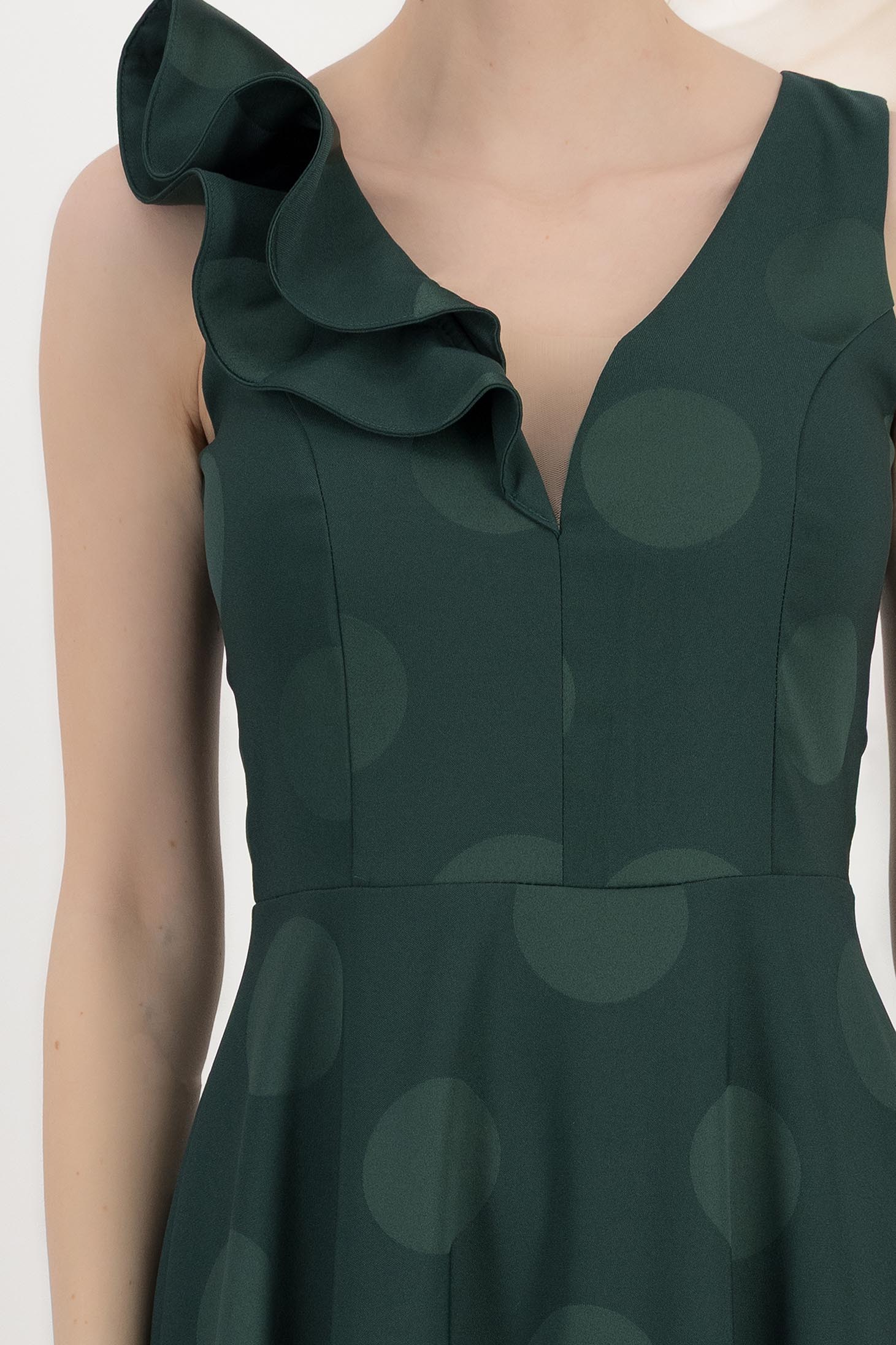StarShinerS tamno zelena haljina tkanine midi cloche 6 - StarShinerS.hr