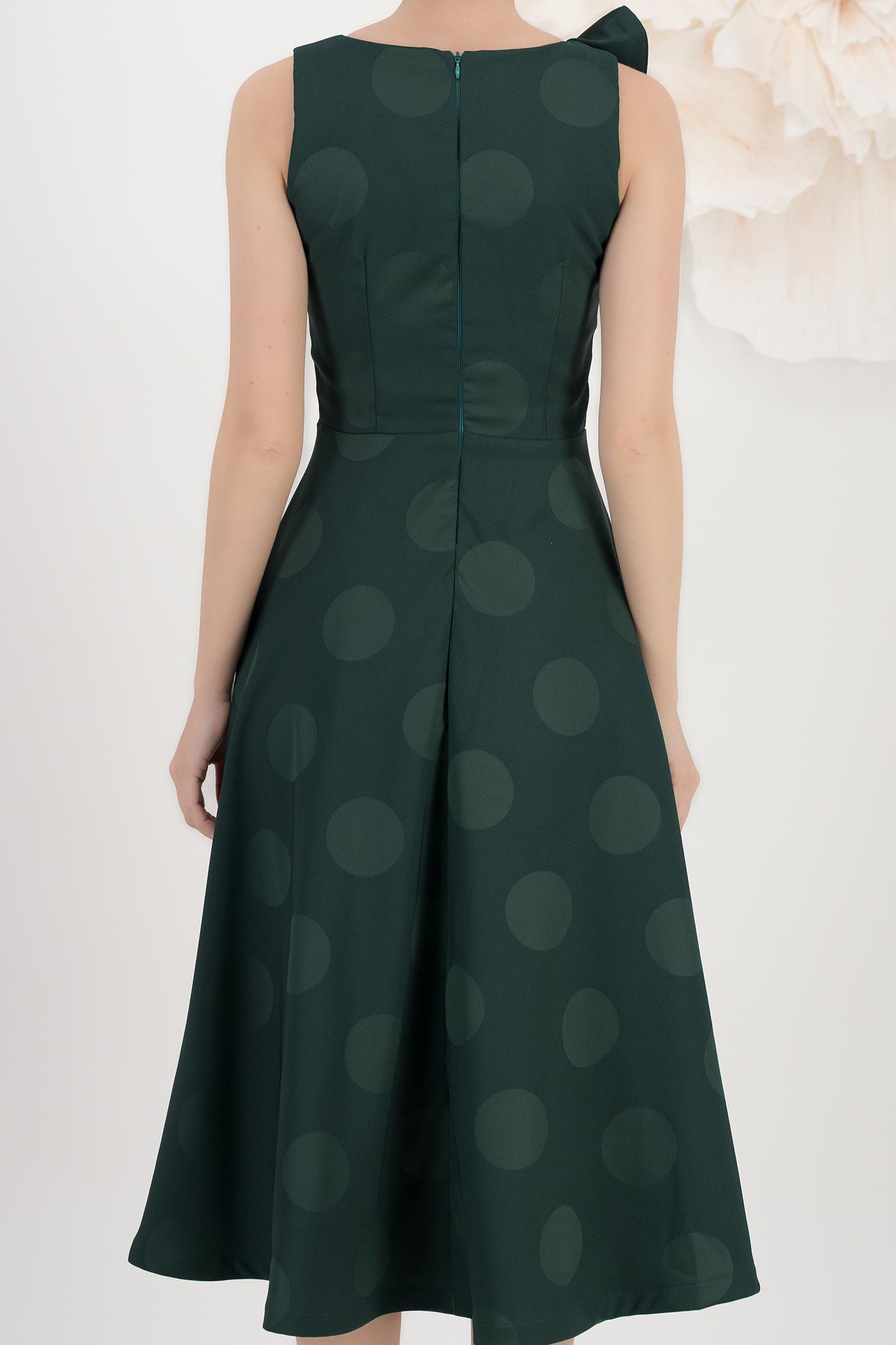 StarShinerS tamno zelena haljina tkanine midi cloche 5 - StarShinerS.hr