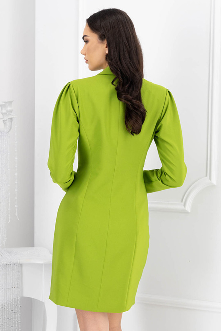 Lime zöld zakó tipusú ruha enyhén rugalmas szövetből dekoratív gombokkal - StarShinerS 2 - StarShinerS.hu