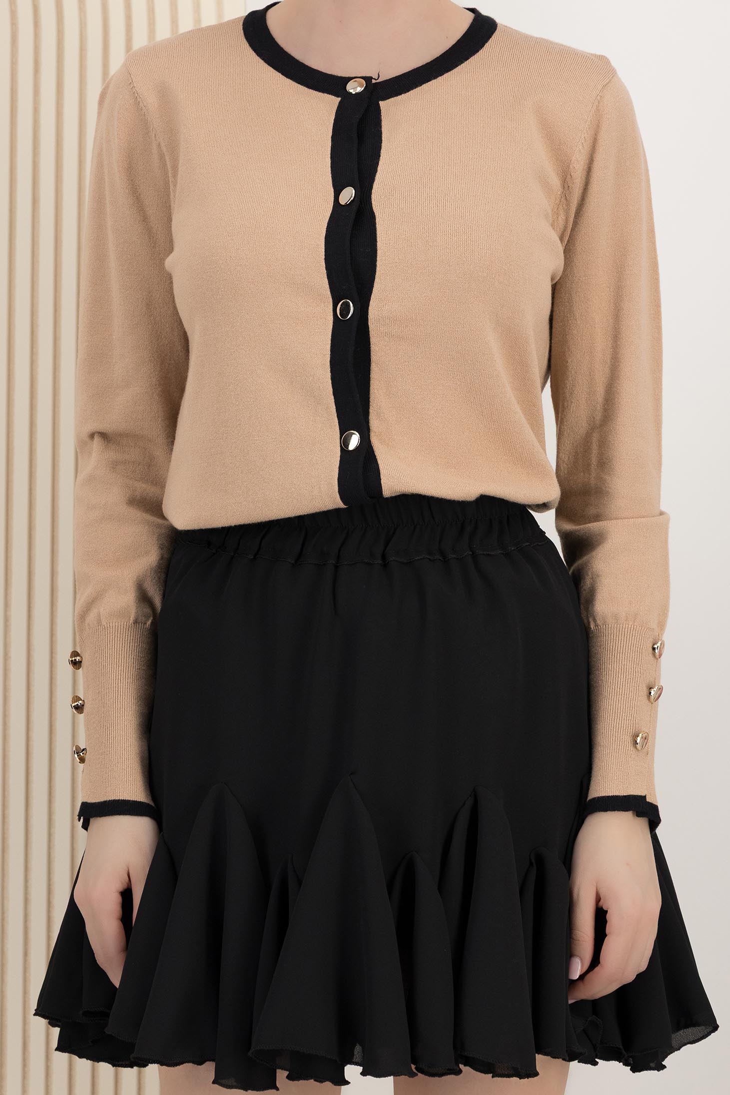 Cardigan din tricot subtire si fin maro 4 - StarShinerS.ro