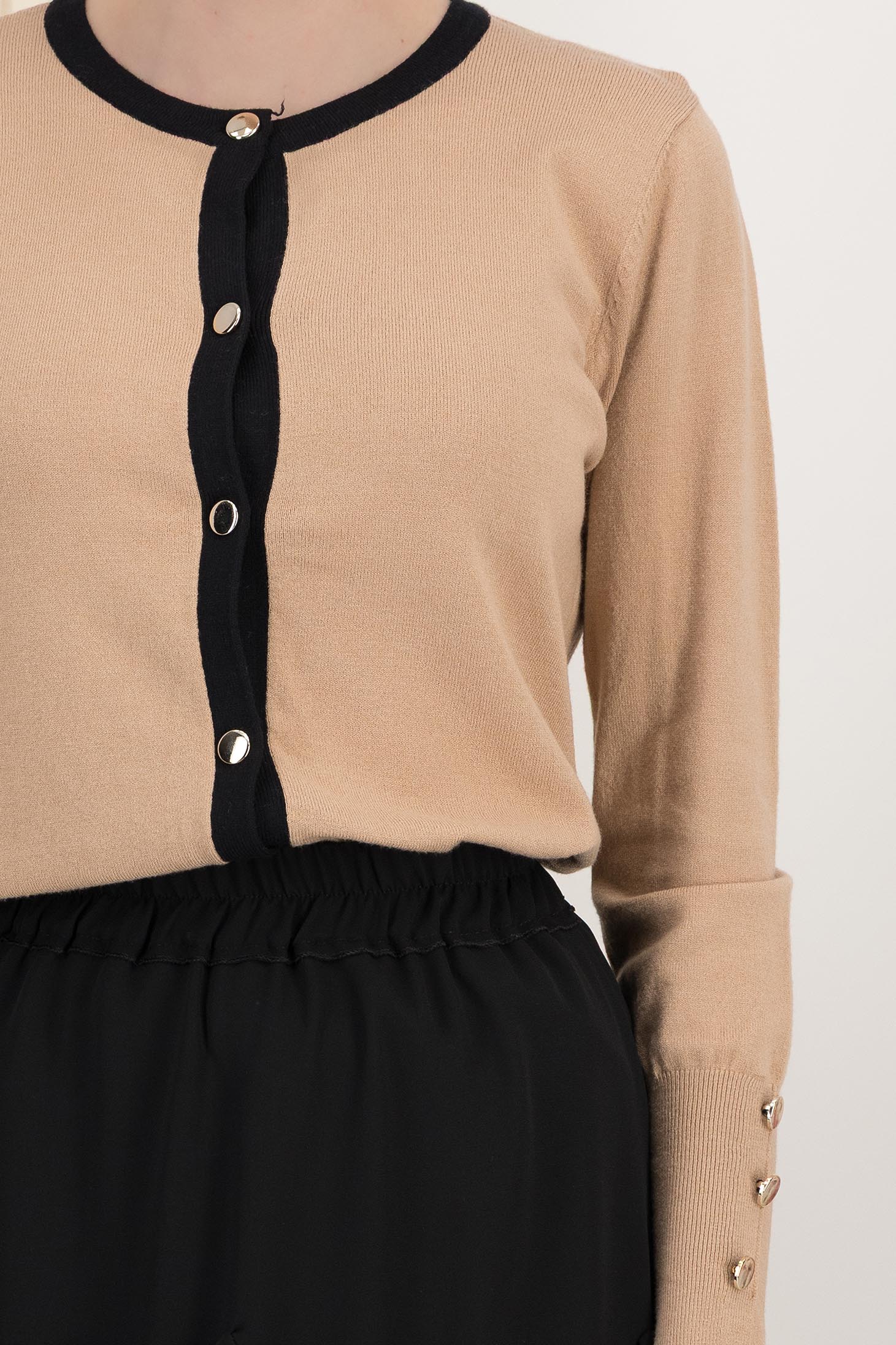 Cardigan din tricot subtire si fin maro 5 - StarShinerS.ro