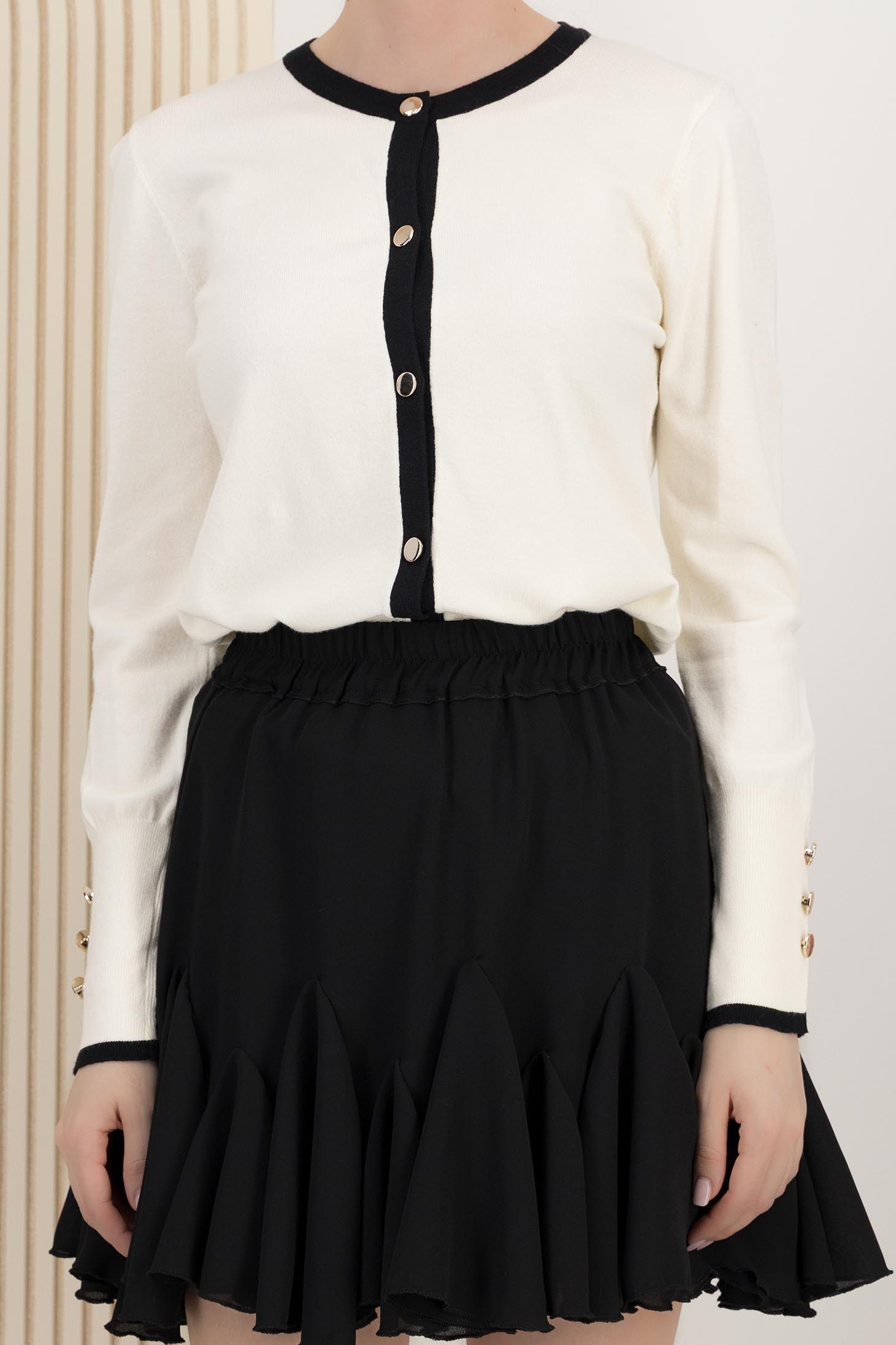 Cardigan din tricot subtire si fin ivoire 4 - StarShinerS.ro