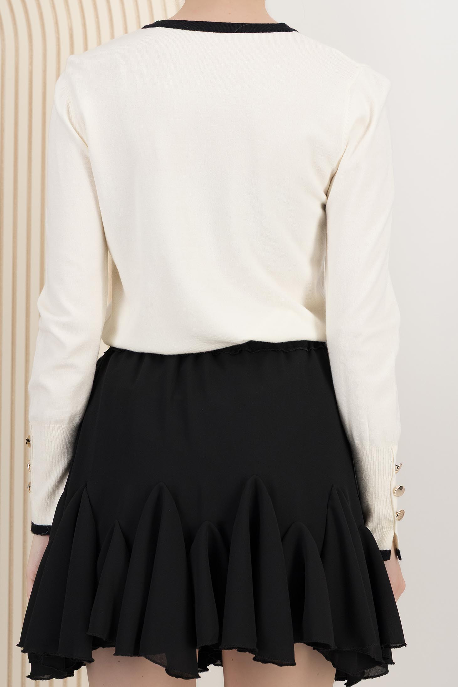 Cardigan din tricot subtire si fin ivoire 5 - StarShinerS.ro
