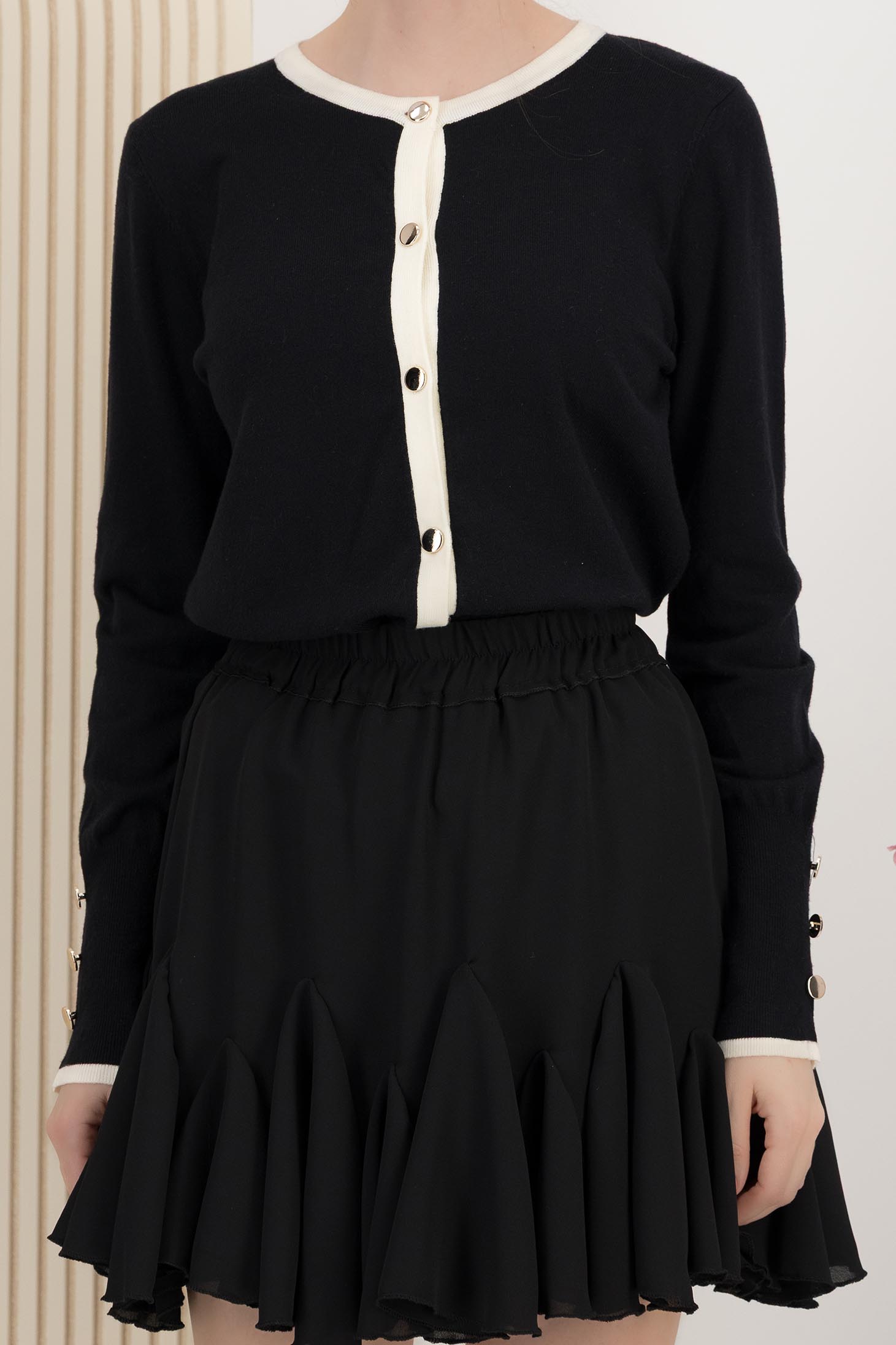 Cardigan din tricot subtire si fin negru 4 - StarShinerS.ro