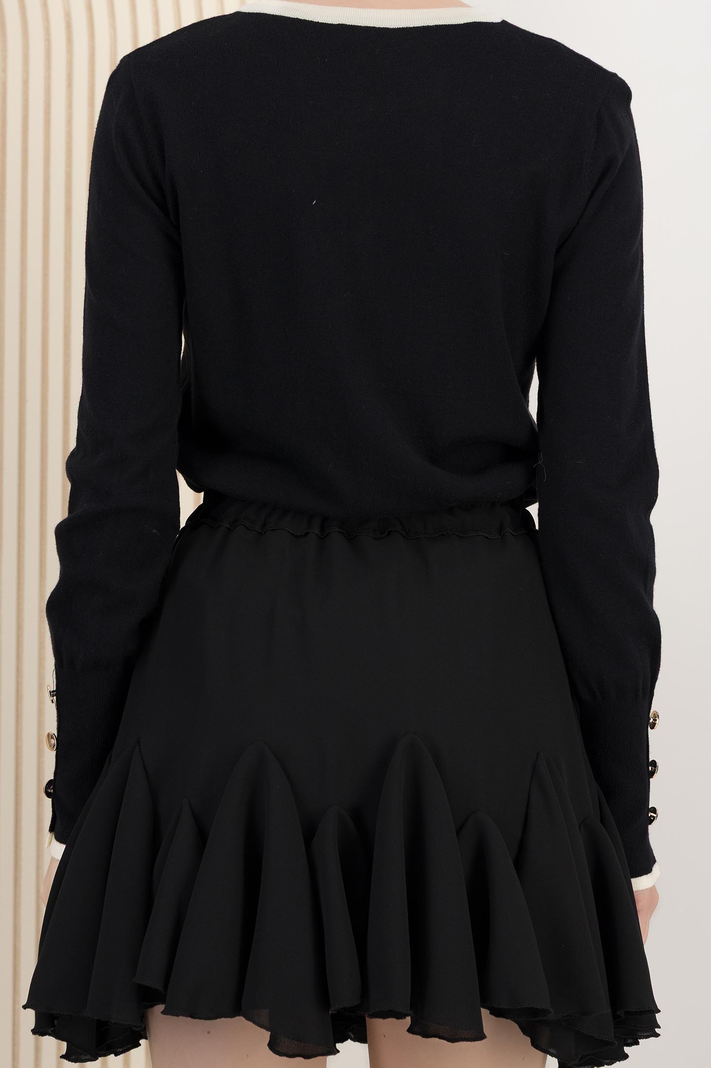 Cardigan din tricot subtire si fin negru 5 - StarShinerS.ro