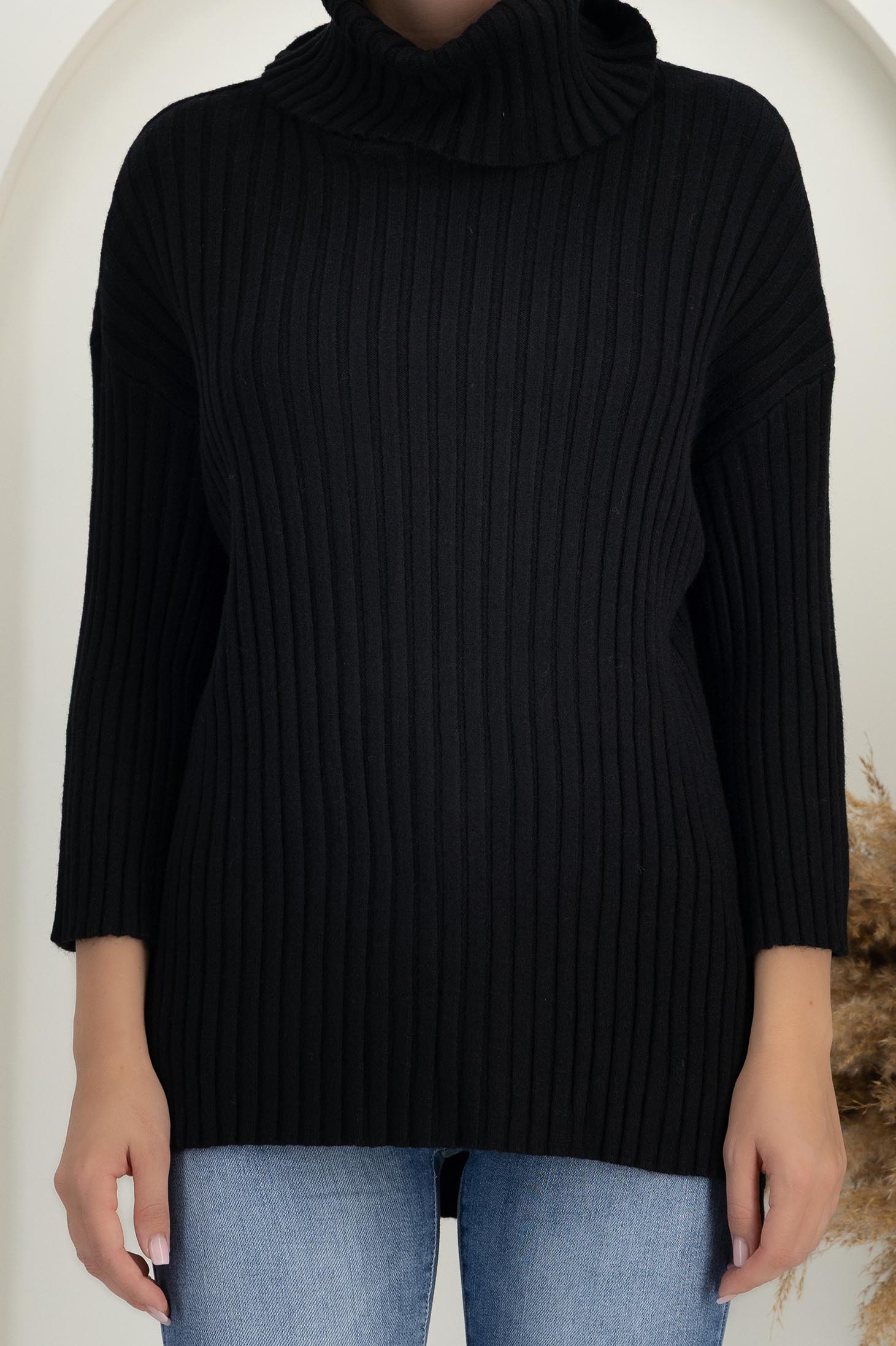 černá svetr pletení široké 4 - StarShinerS.cz