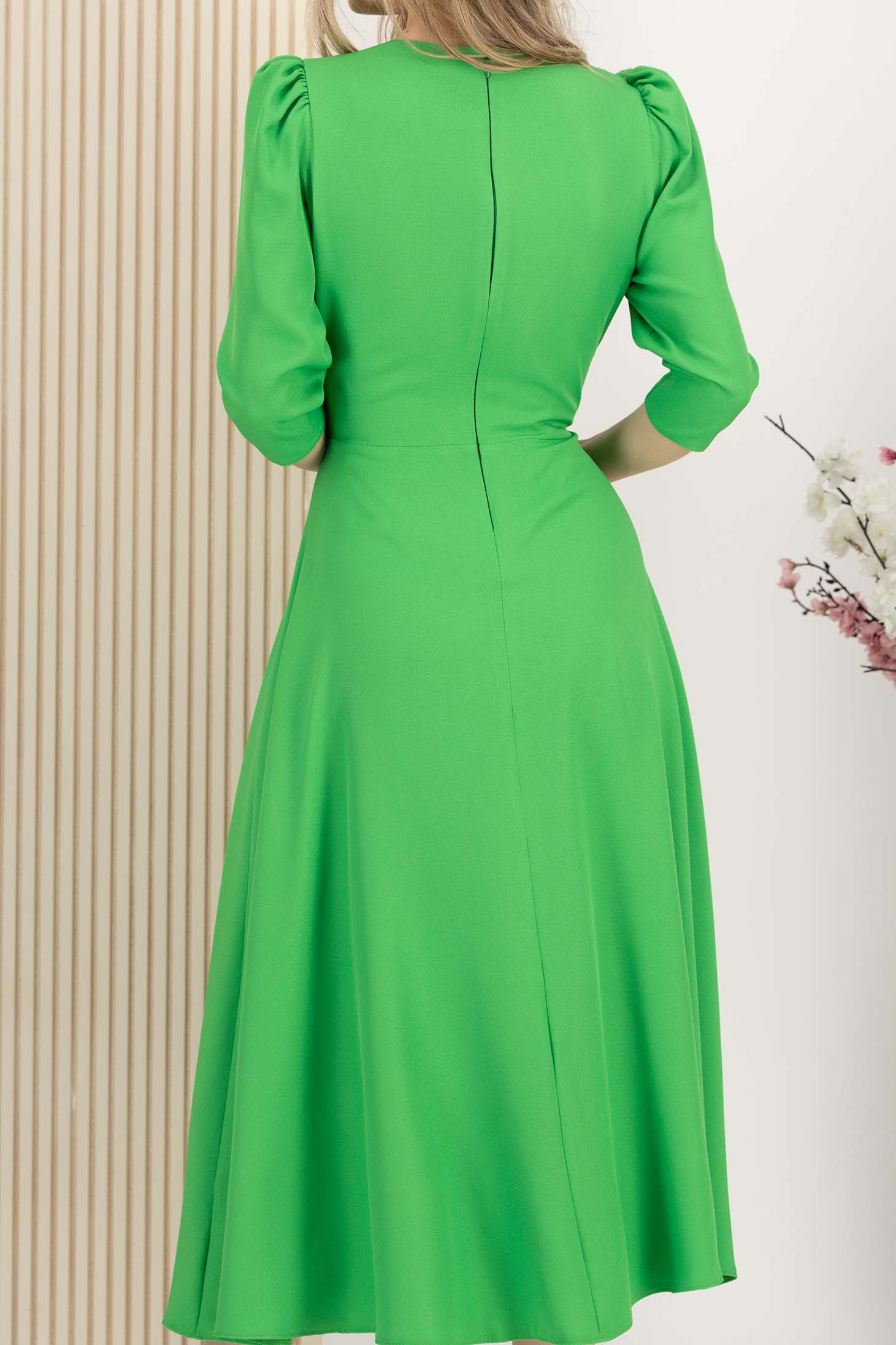 Zöld ruha - StarShinerS midi harang georgette 6 - StarShinerS.hu