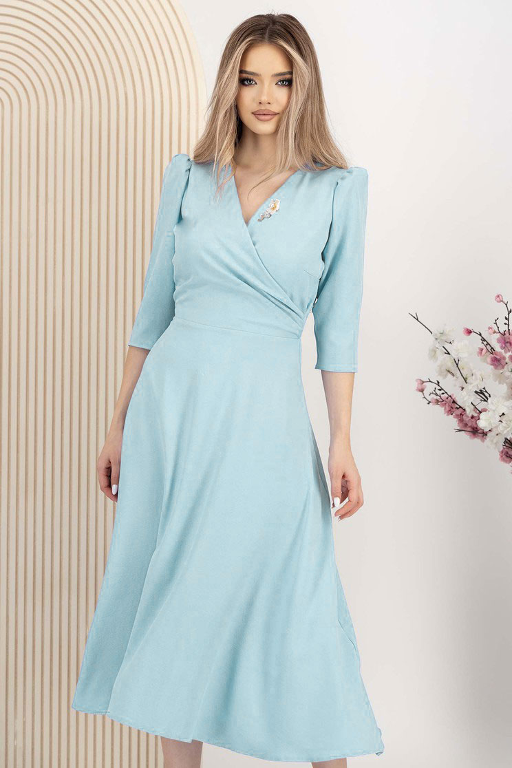 StarShinerS plava svijetla haljina midi cloche georgette 2 - StarShinerS.hr