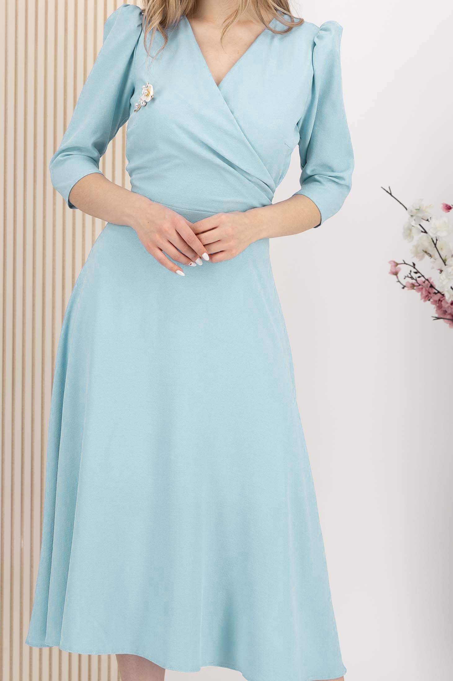 StarShinerS plava svijetla haljina midi cloche georgette 3 - StarShinerS.hr