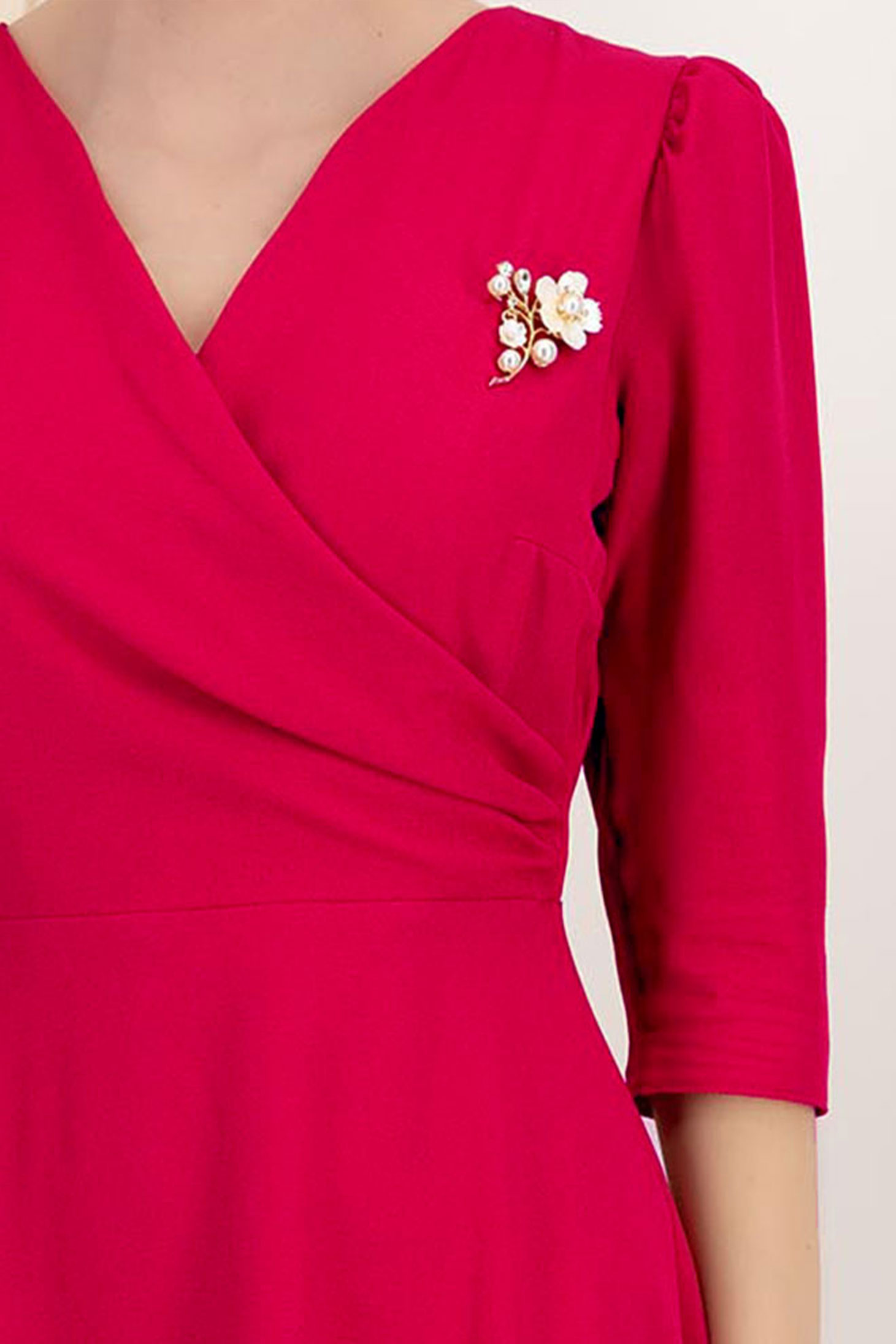 StarShinerS fuksija haljina midi cloche georgette 5 - StarShinerS.hr