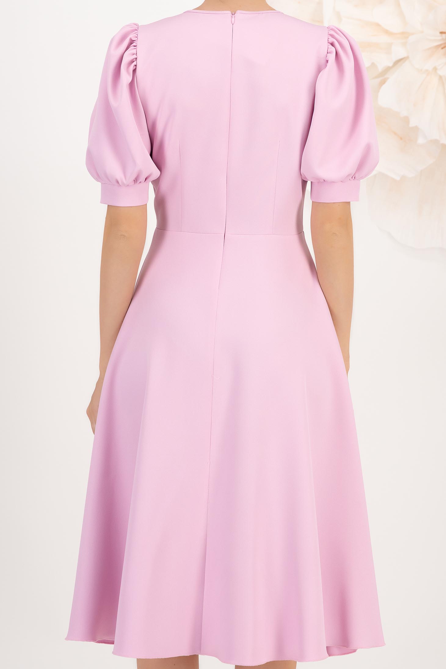 Pink rugalmas szövet midi ruha harang 5 - StarShinerS.hu
