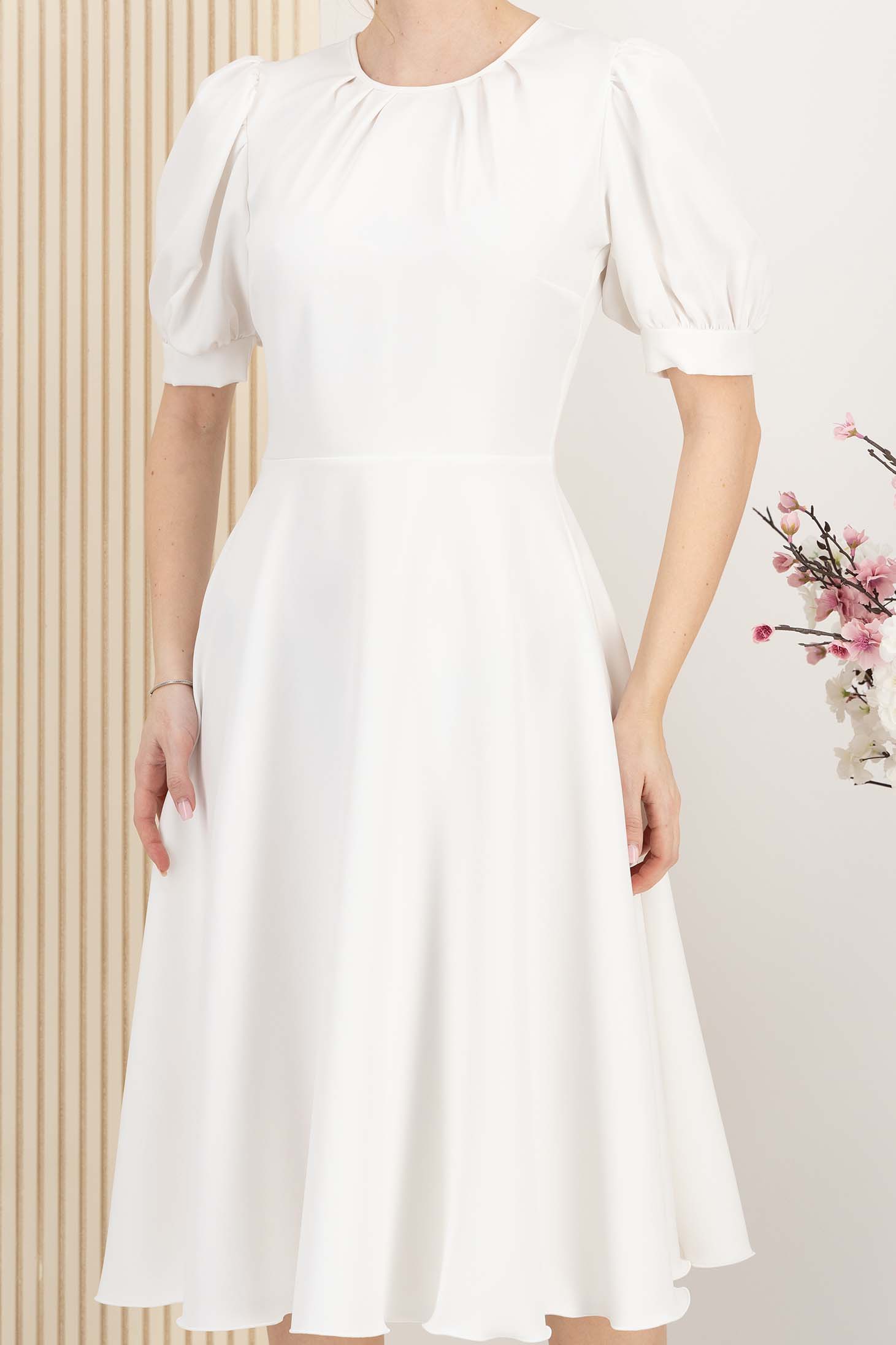 StarShinerS bijelo haljina tkanine midi cloche 5 - StarShinerS.hr