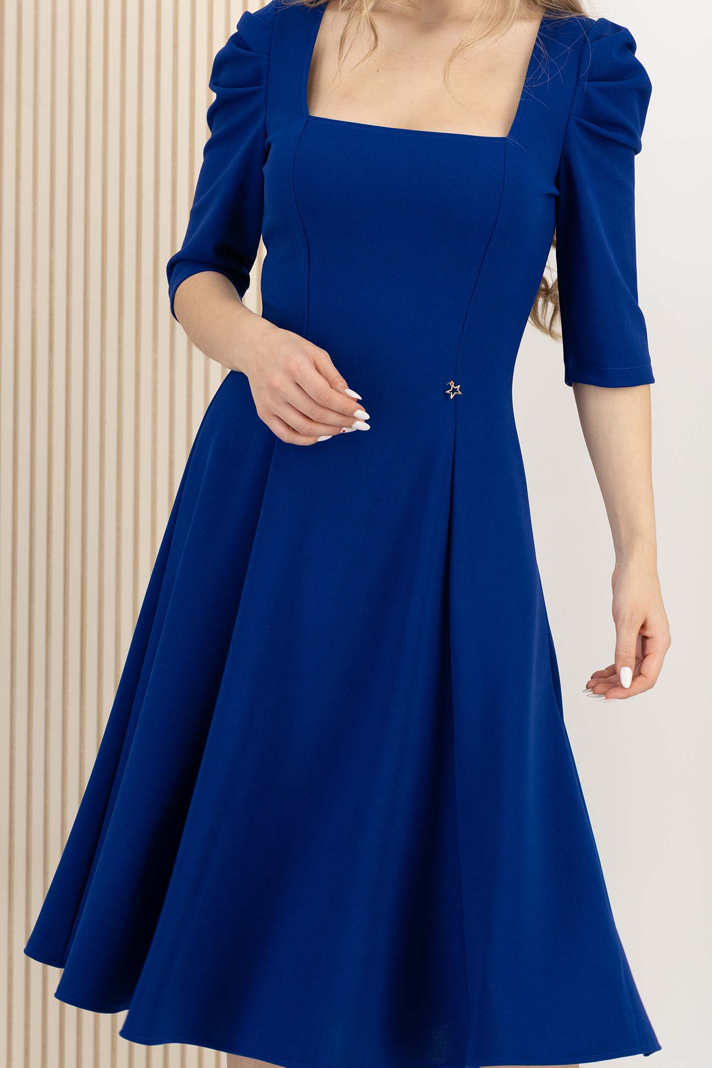 StarShinerS tamno plava haljina krep midi cloche 4 - StarShinerS.hr