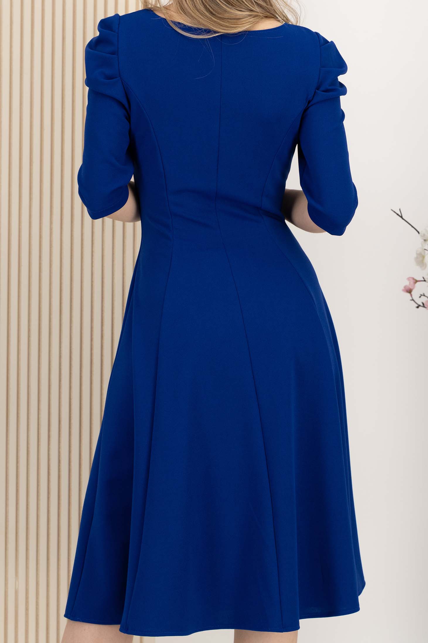 StarShinerS tamno plava haljina krep midi cloche 5 - StarShinerS.hr