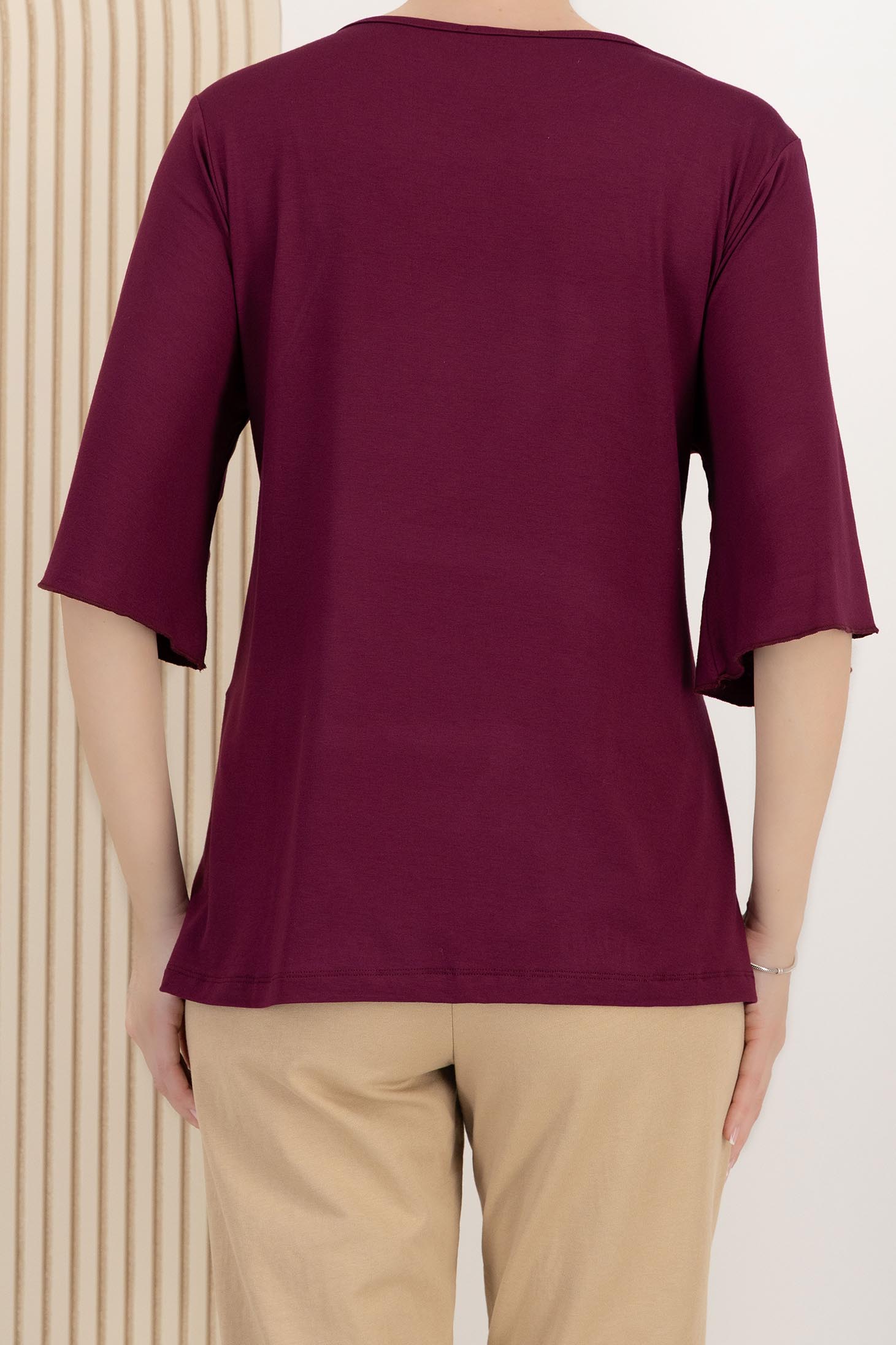Burgundy női blúz lycra bő szabású 3 - StarShinerS.hu