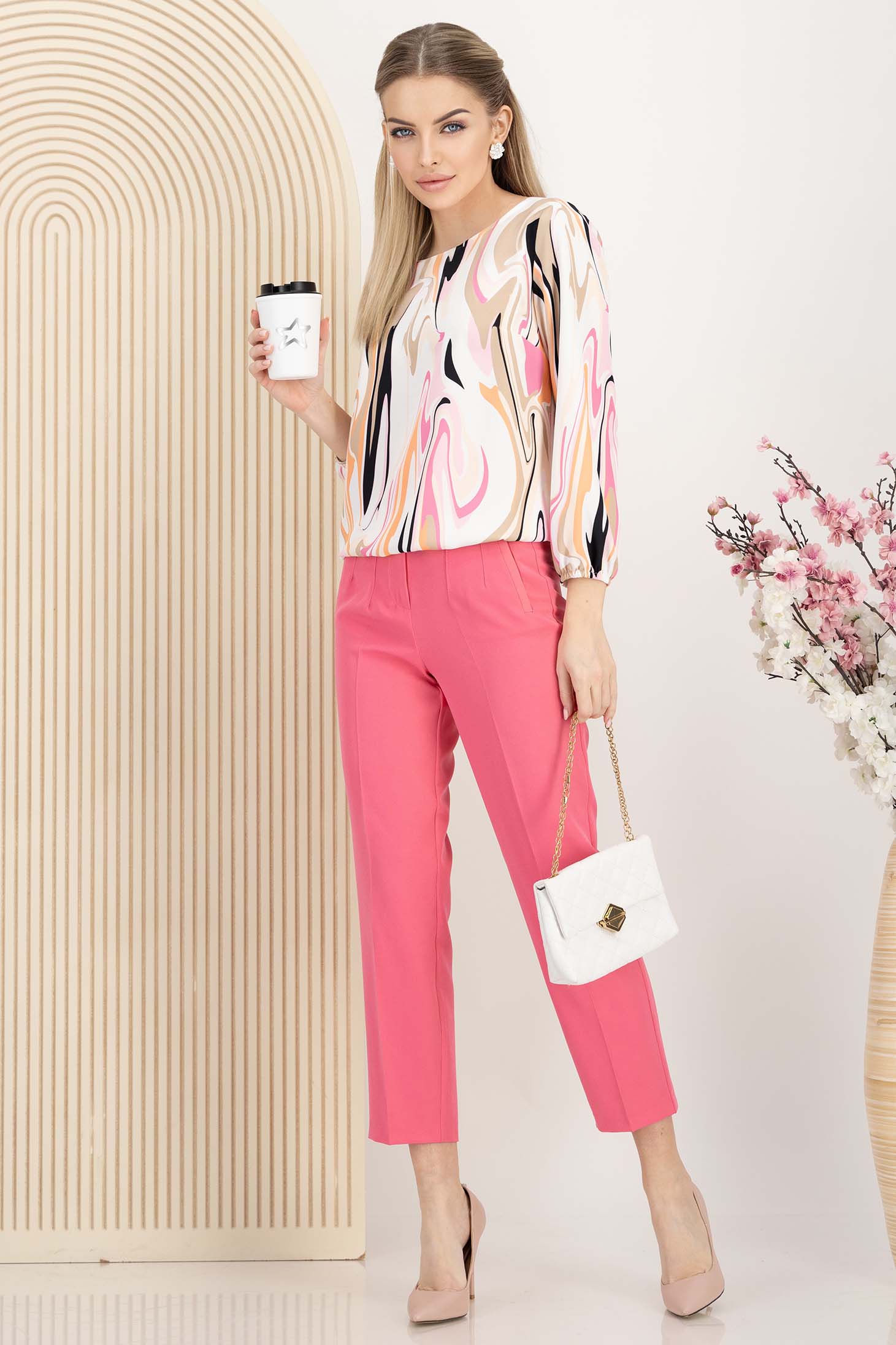 Bluza dama din georgette cu croi larg si elastic in talie 3 - StarShinerS.ro