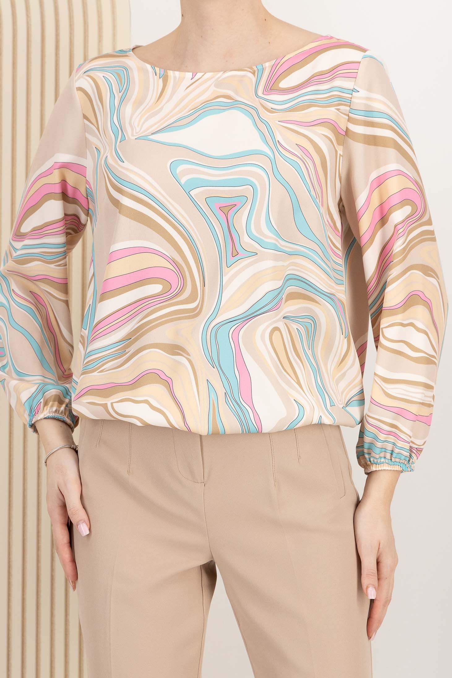 Bluza dama din georgette cu croi larg si elastic in talie 4 - StarShinerS.ro
